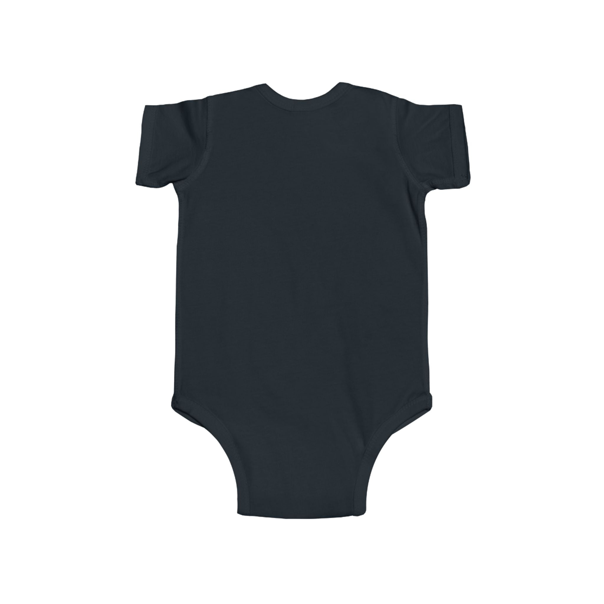 Black baby onesie on a white background