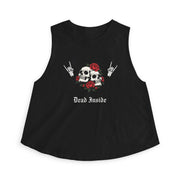 "Dead Inside" Skull & Roses Women's Crop Tank