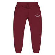 Maroon joggers with text "Flight Medic Sanchez" on a white background