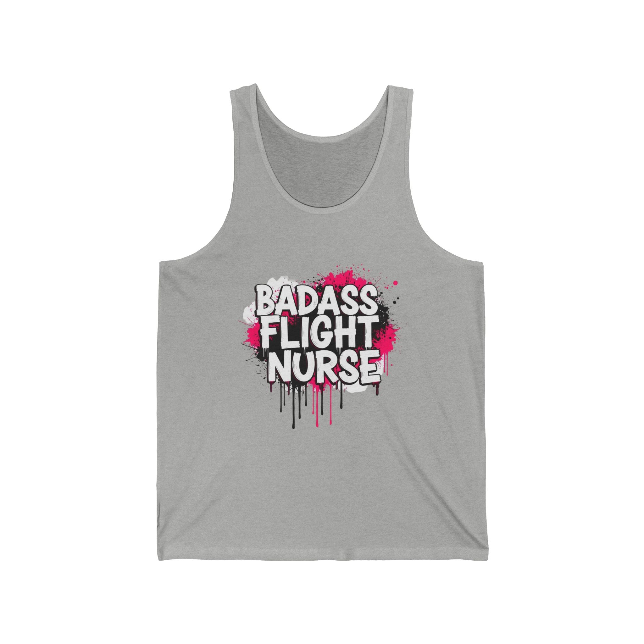Hot Pink Badass Flight Nurse Graffiti Tank