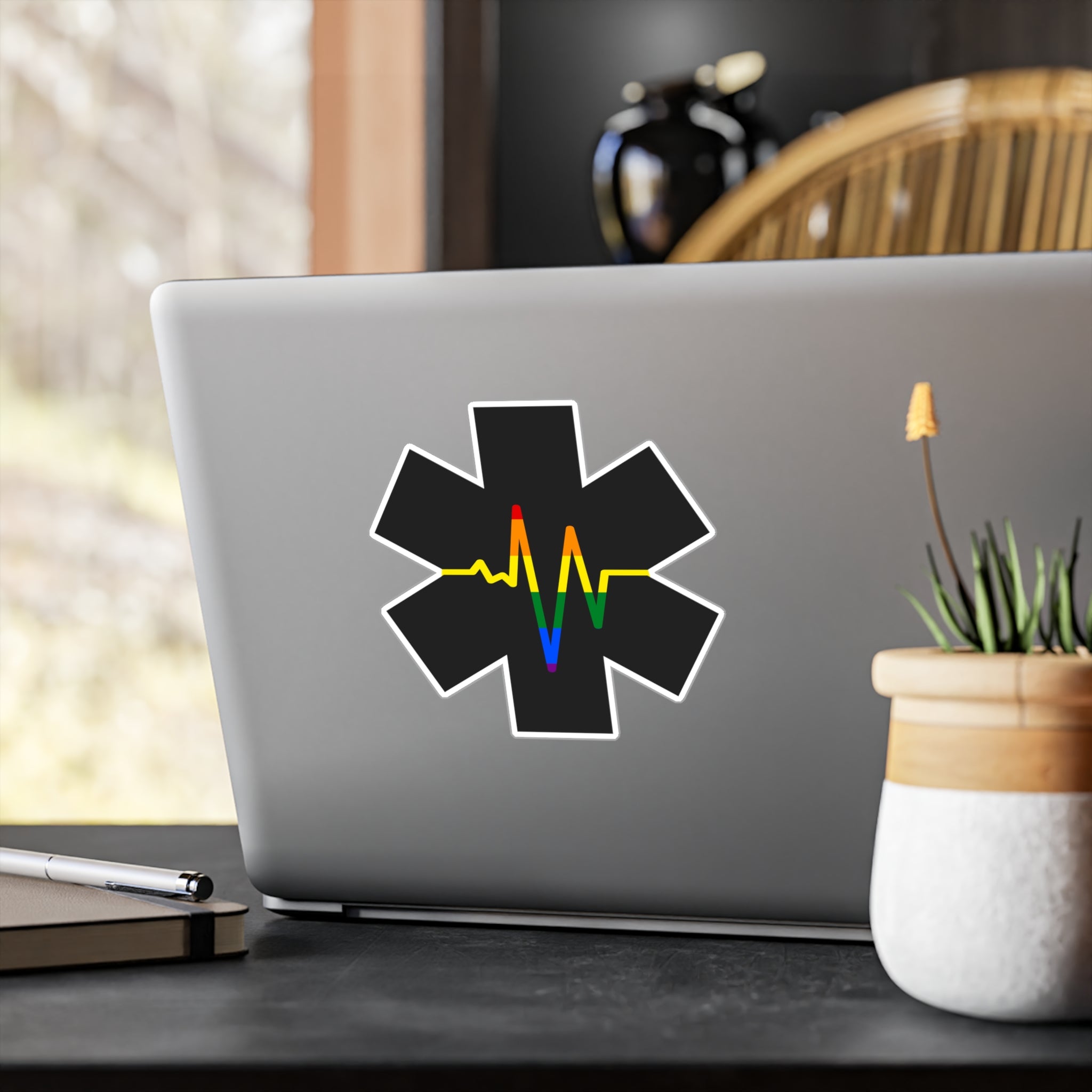 Pride EKG Star of Life Kiss-Cut Sticker