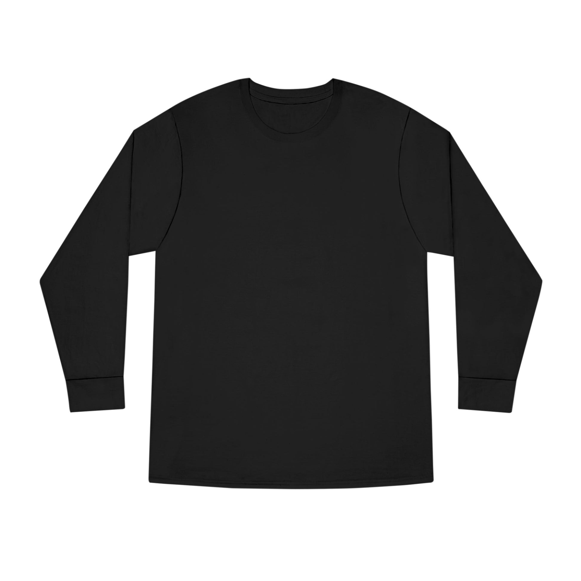 Black long-sleeve shirt on a white background
