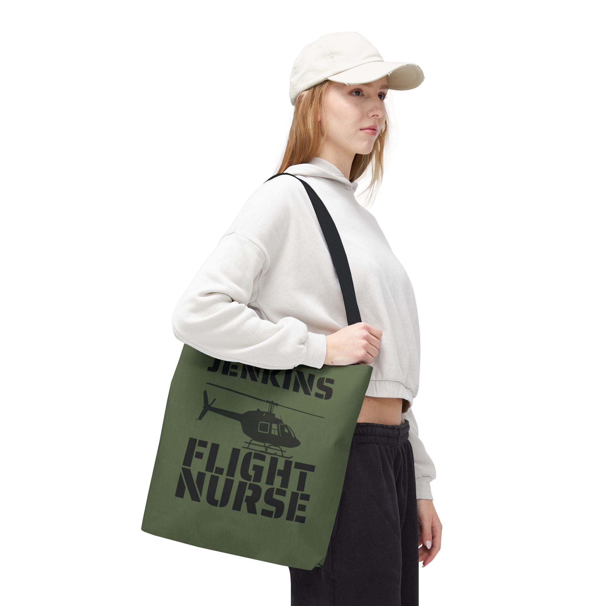 Custom Military Green Flight Nurse Tote Bag