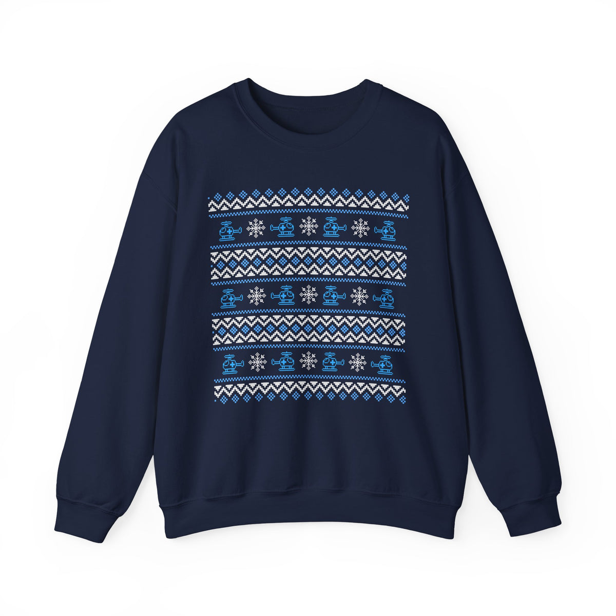 "Rotor Wash & Snowflakes" Ugly Holiday Crewneck Sweatshirt