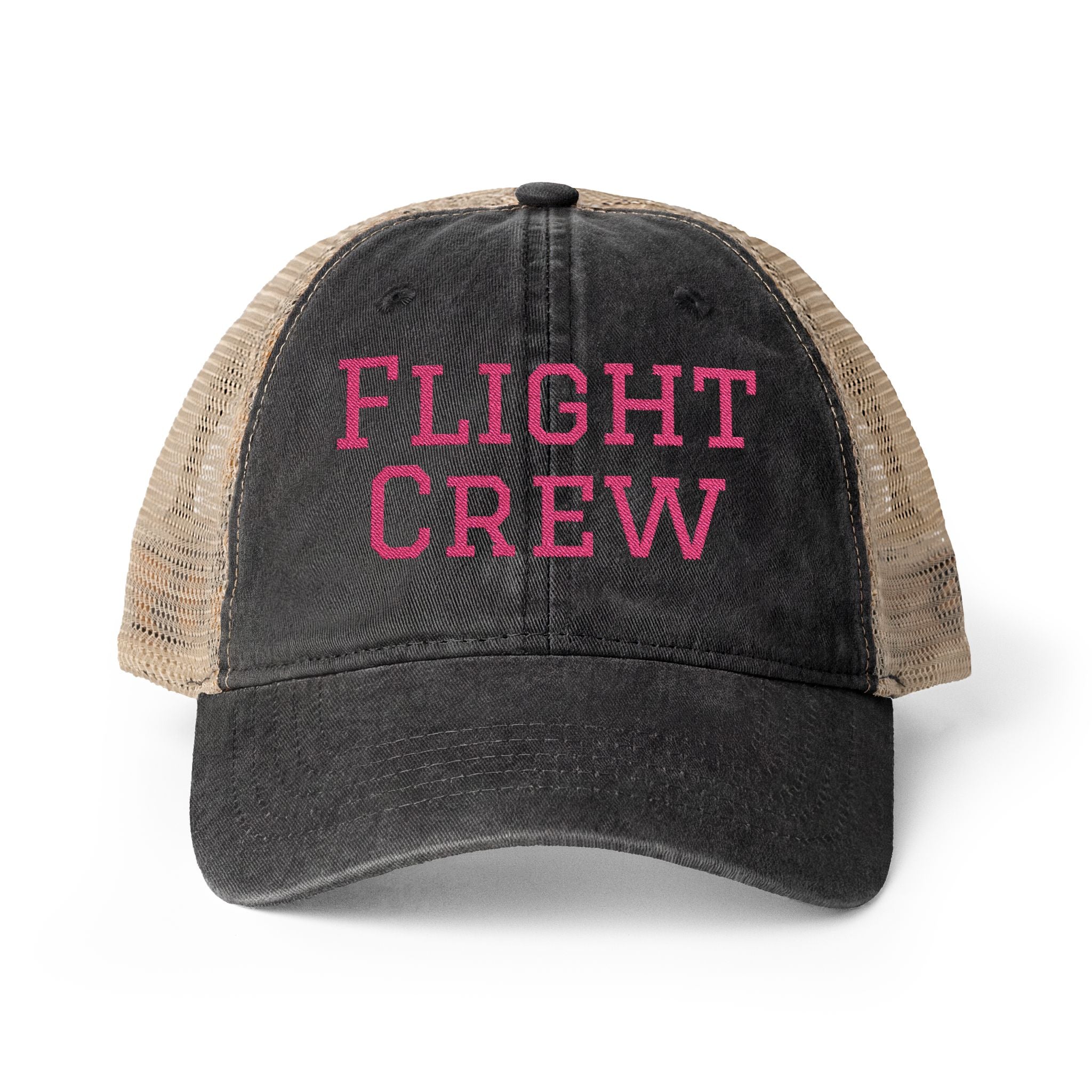Women's "Flight Crew" Embroidered Trucker Hat