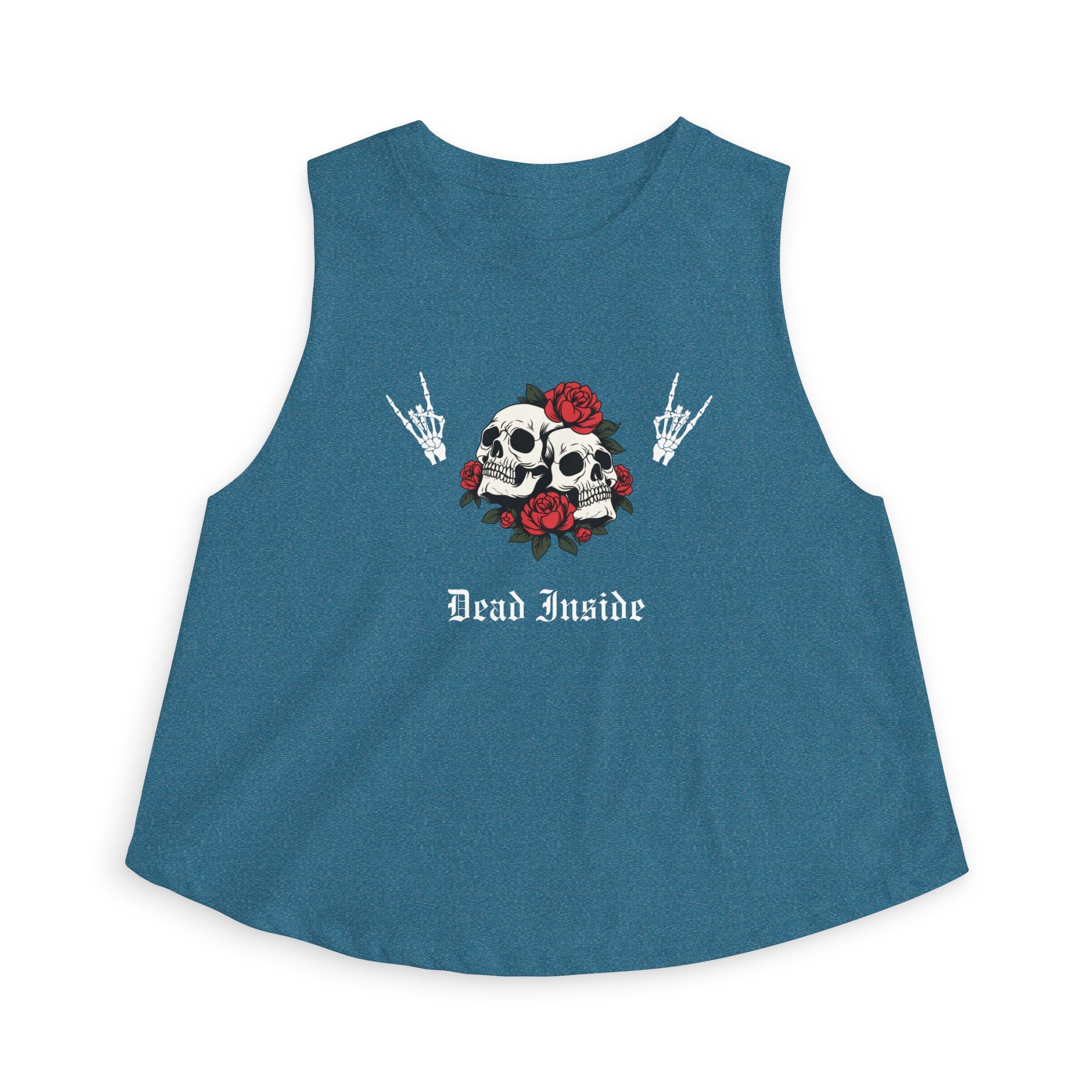 "Dead Inside" Skull & Roses Women's Crop Tank