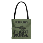 Custom Military Green Flight Nurse Tote Bag