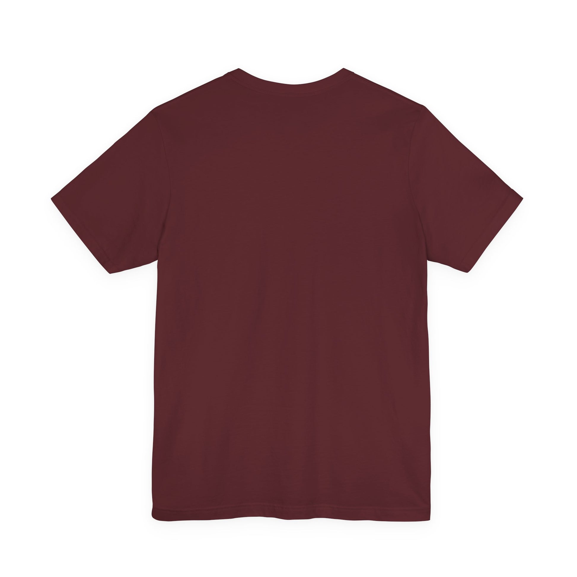 Maroon t-shirt on a white background