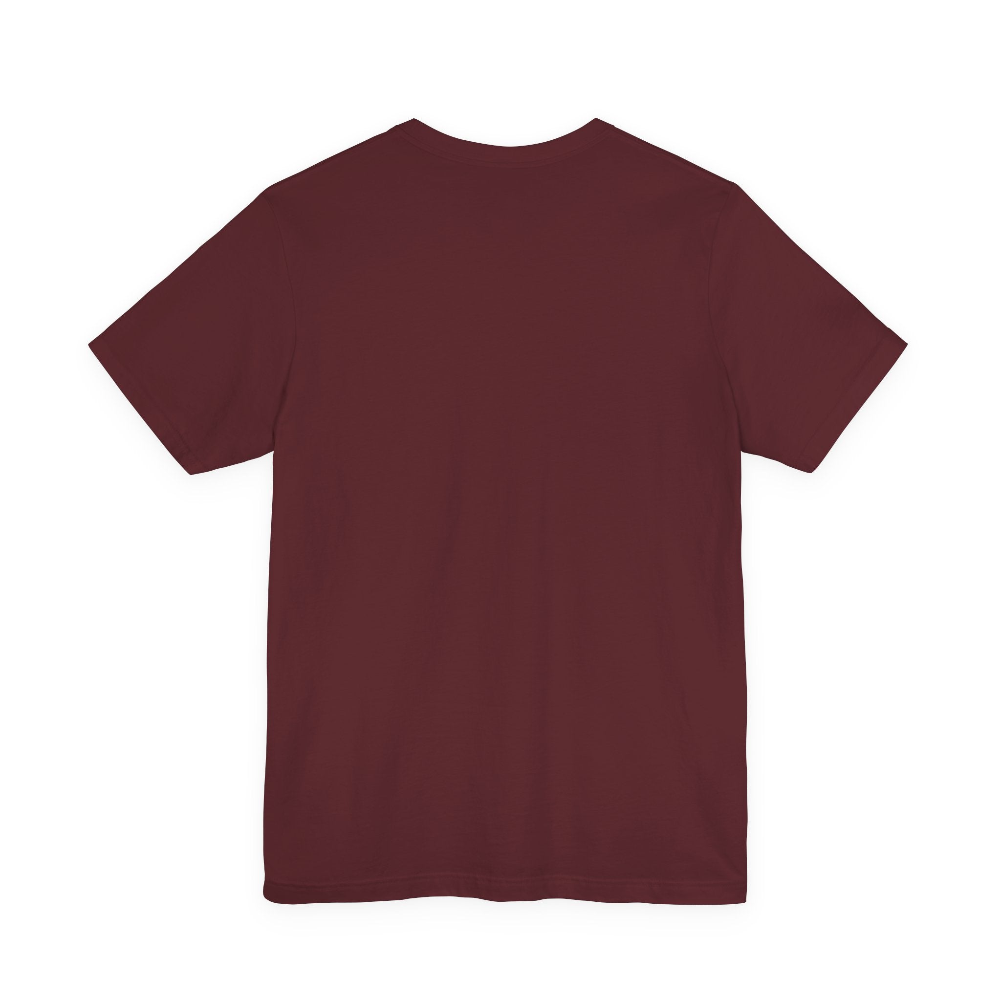 Maroon t-shirt on a white background