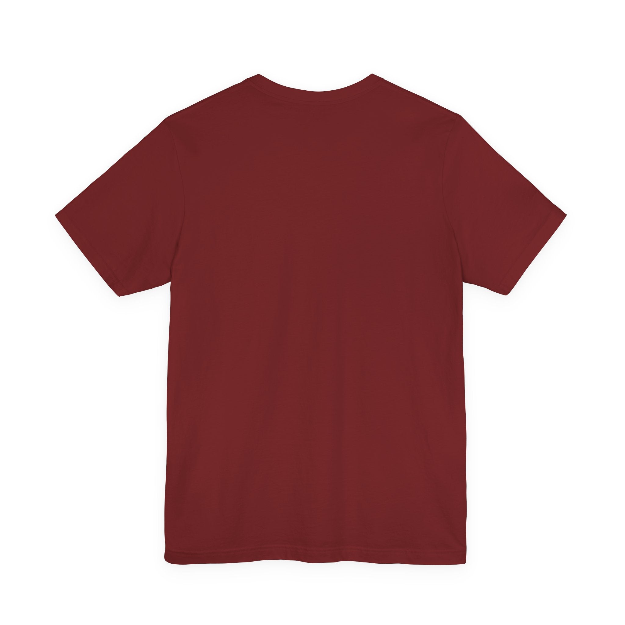 Maroon t-shirt on a white background