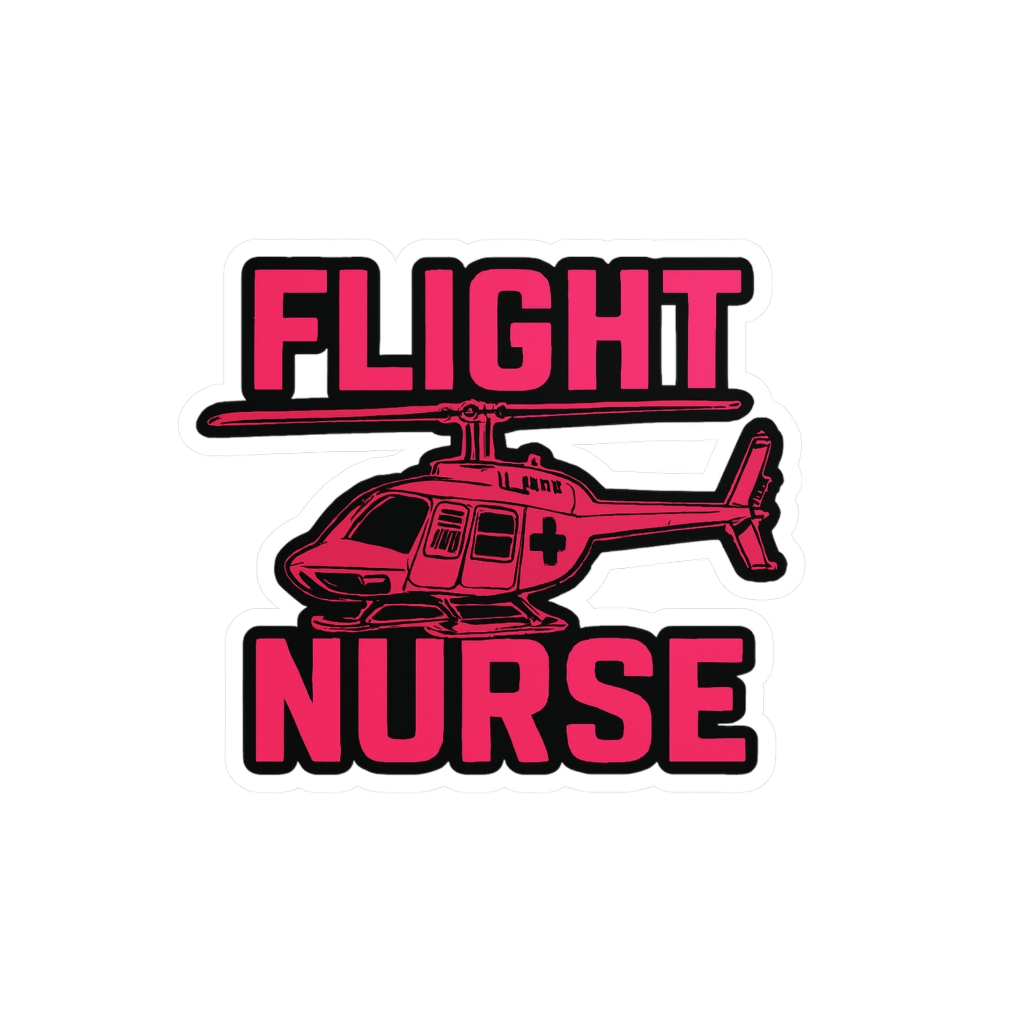 Bell 206 Hot Pink Flight Nurse Sticker
