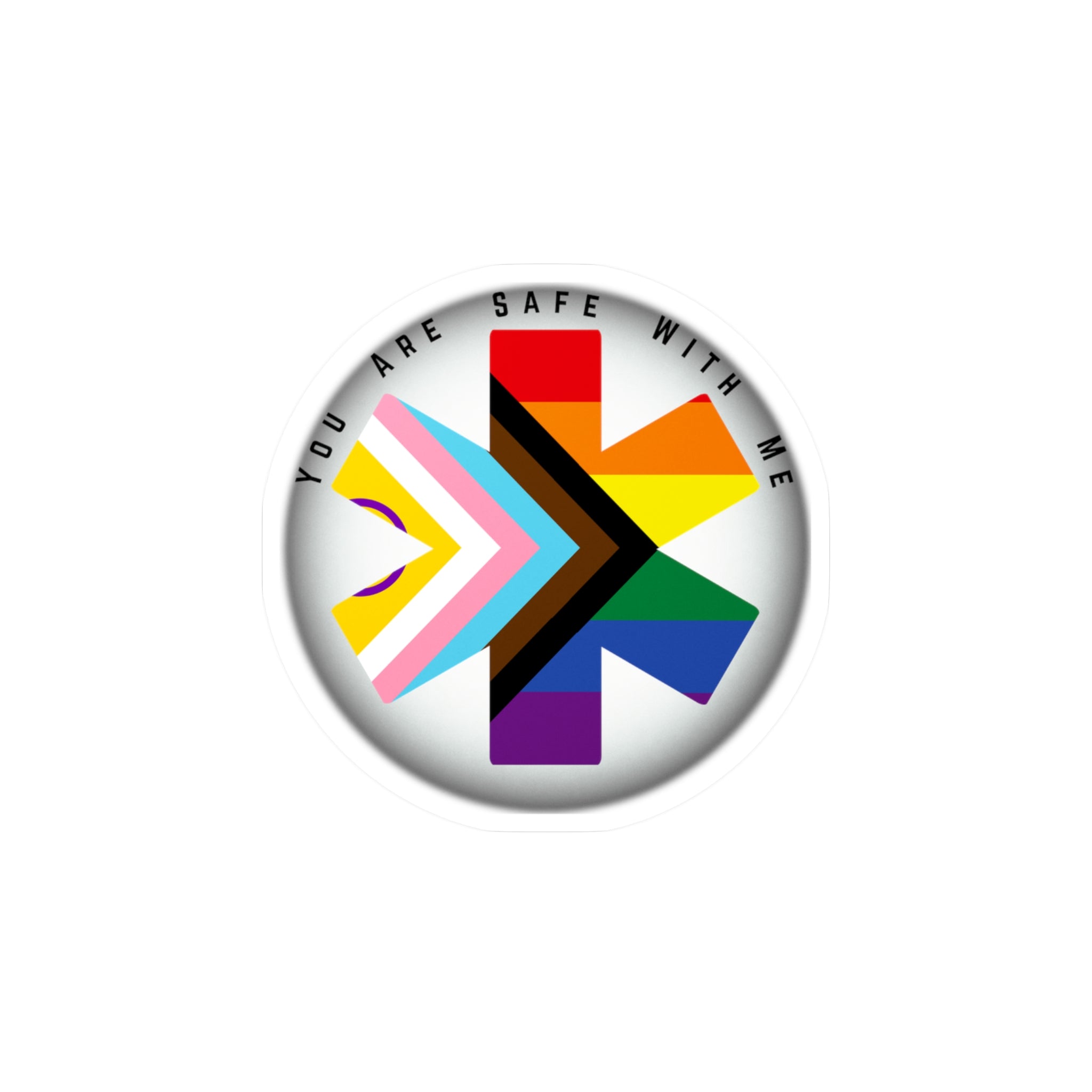 You Are Safe With Me Pride Kiss-Cut Sticker