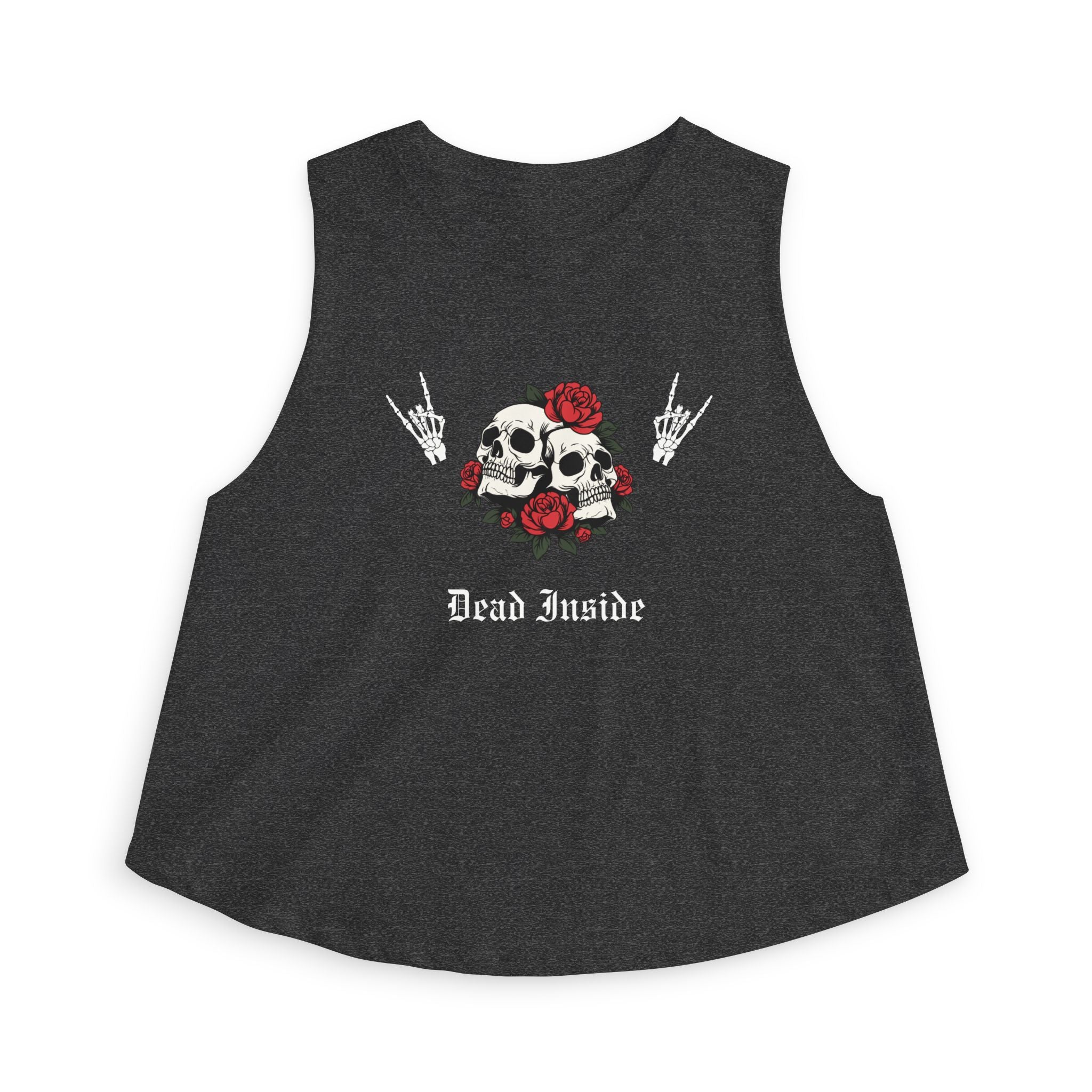 "Dead Inside" Skull & Roses Women's Crop Tank