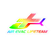 Sticker of a rainbow 'AIR EVAC LIFETEAM' logo