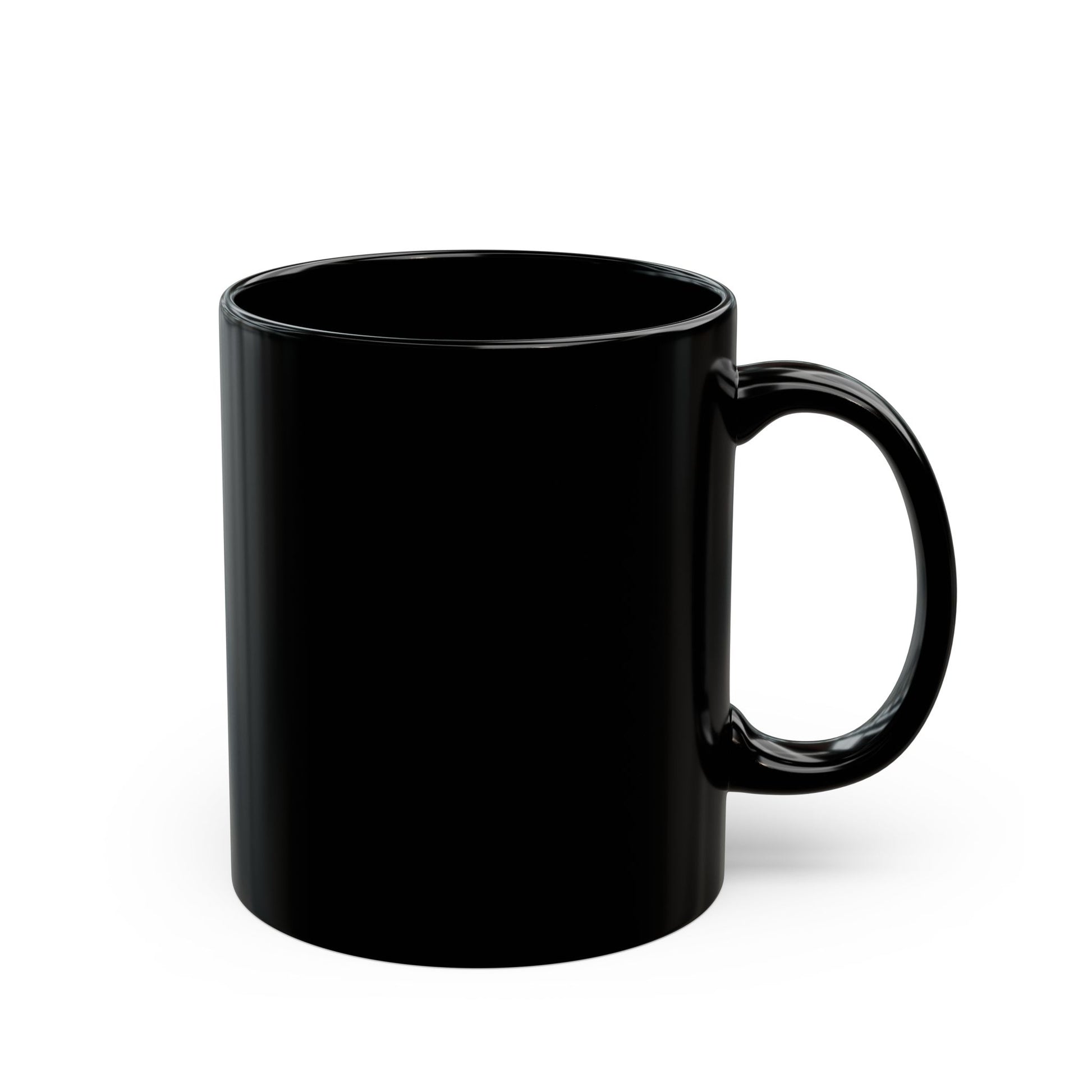 Black mug on a white background