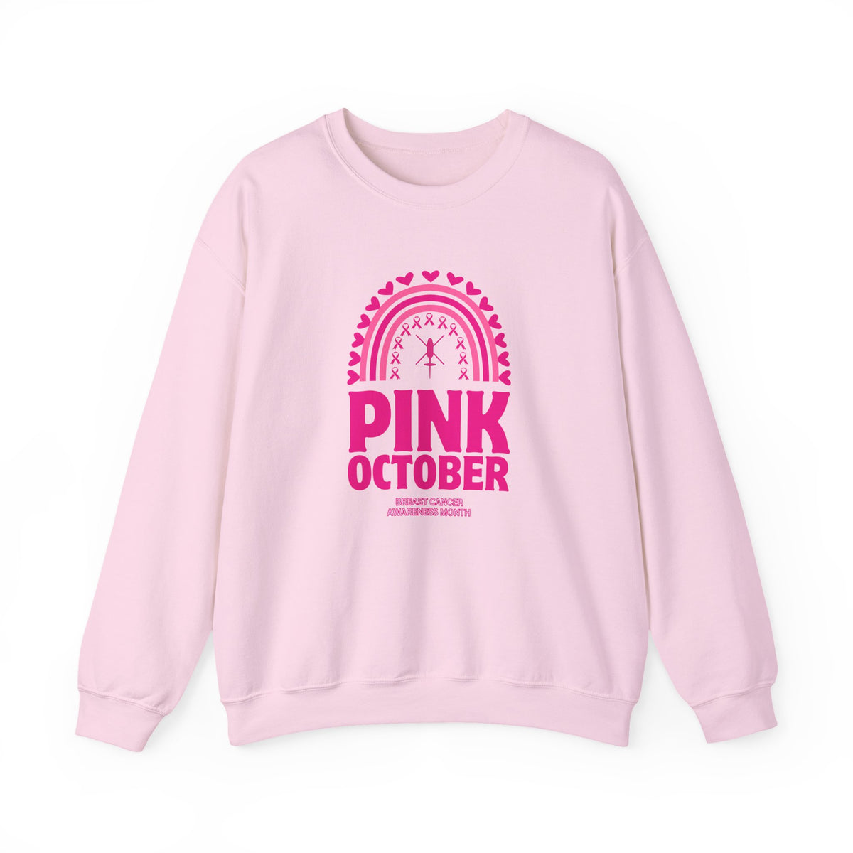 Pink October Breast Cancer Awareness Crewneck Sweatshirt