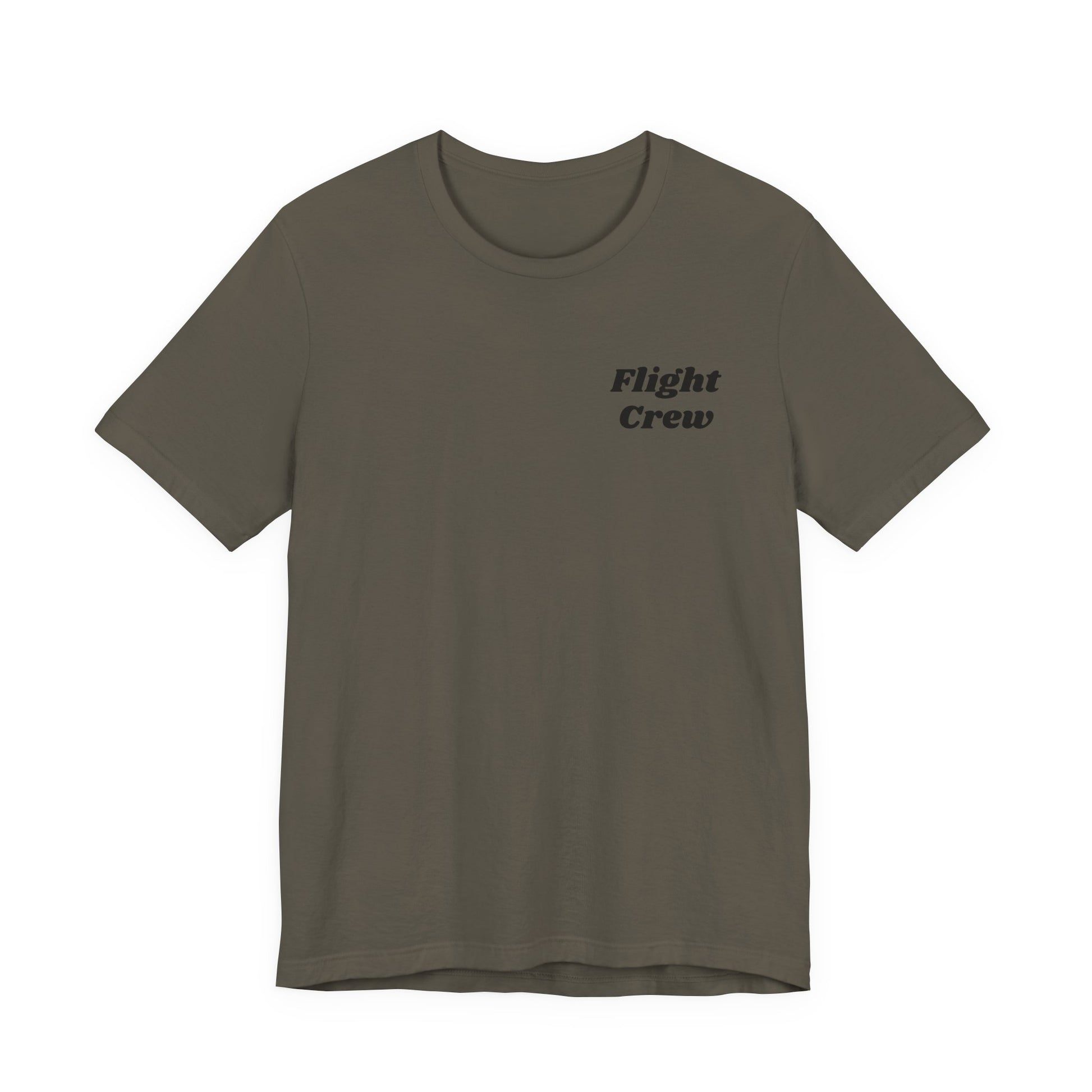 Army t-shirt with 'Flight Crew' text on a white background