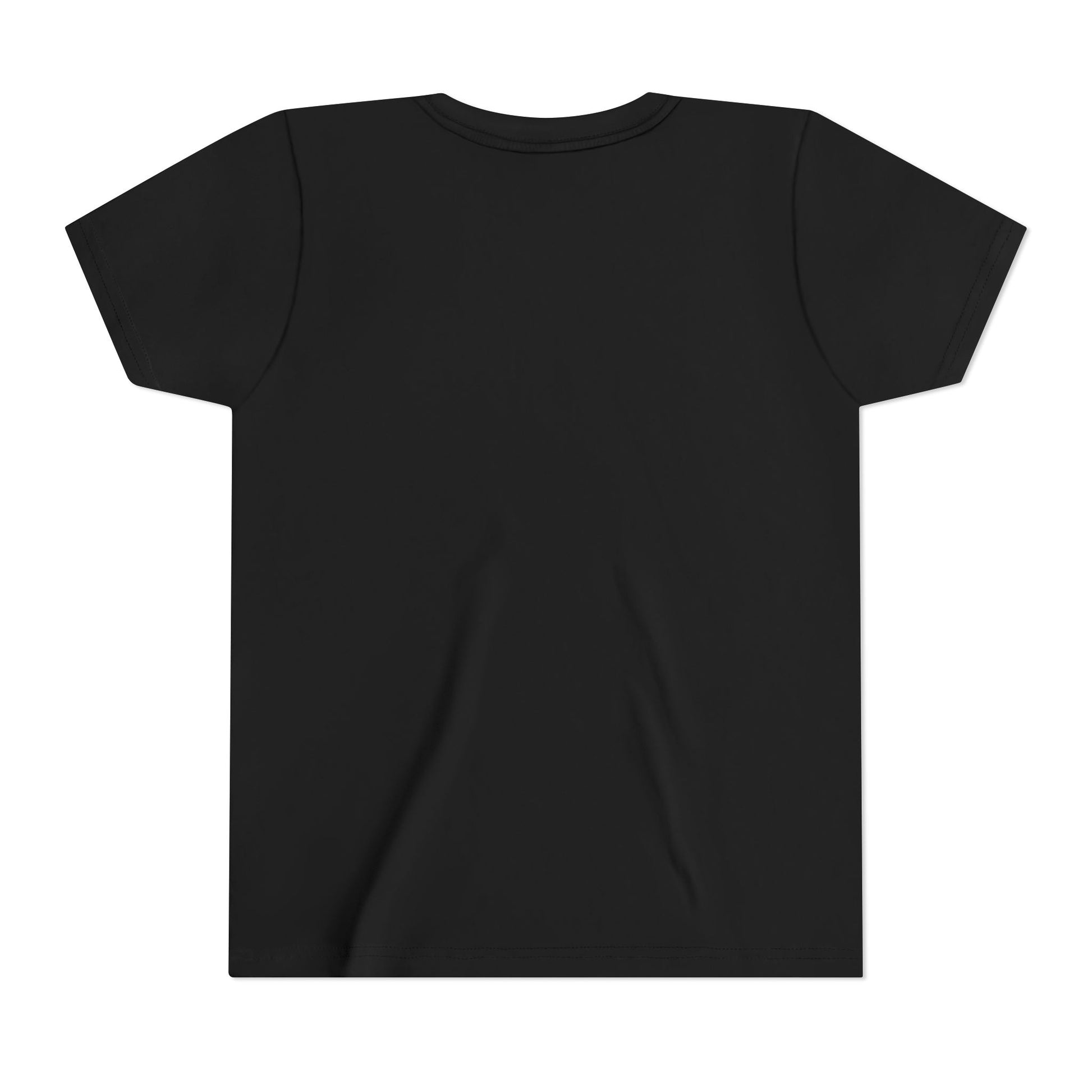 Black t-shirt on a white background