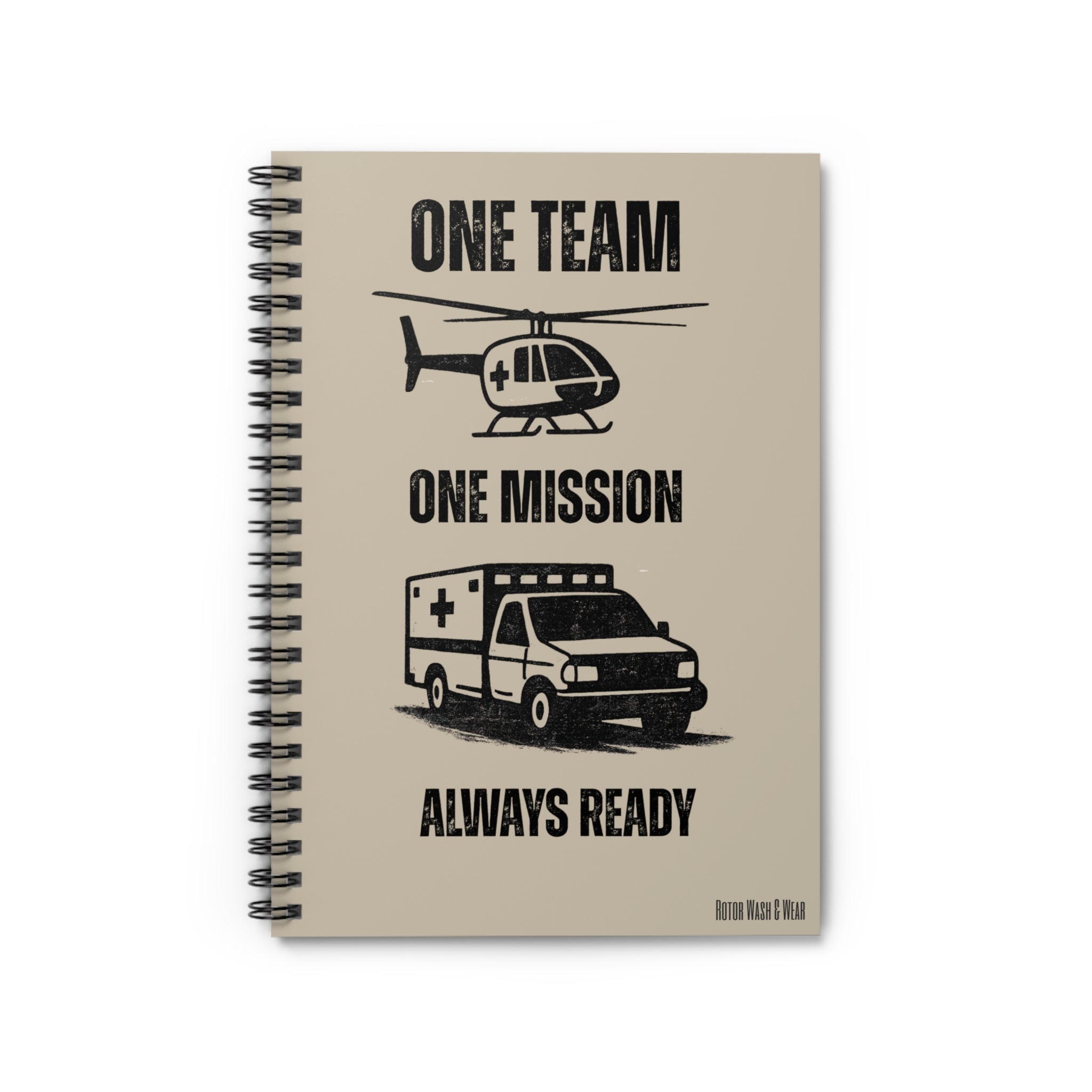 "One Team, One Mission" Tan Pocket Notebook
