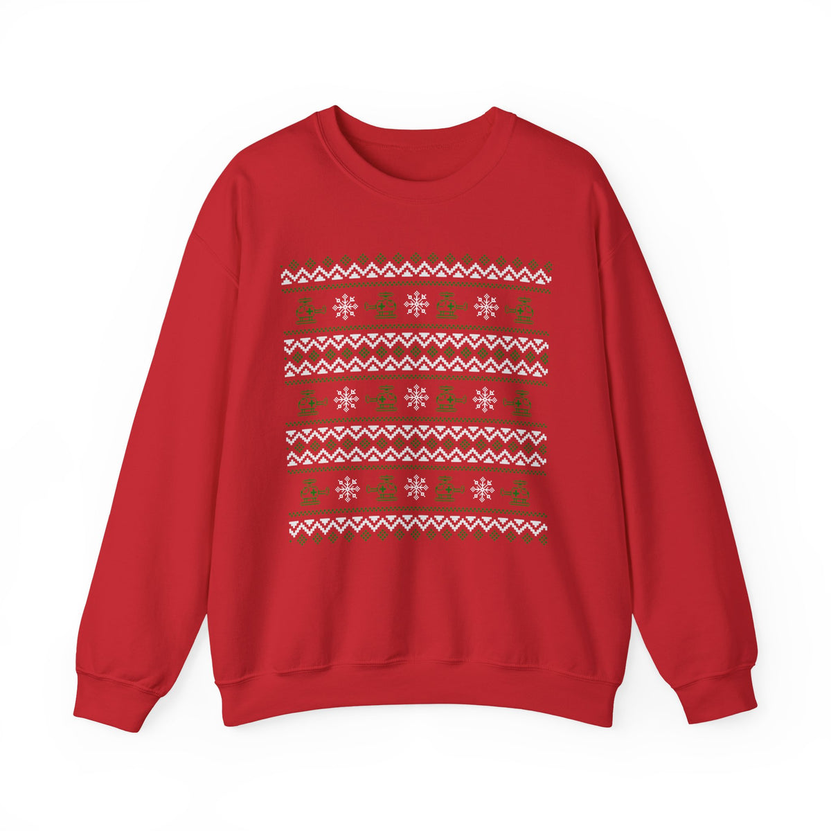 "Rotor Wash & Snowflakes" Ugly Holiday Crewneck Sweatshirt