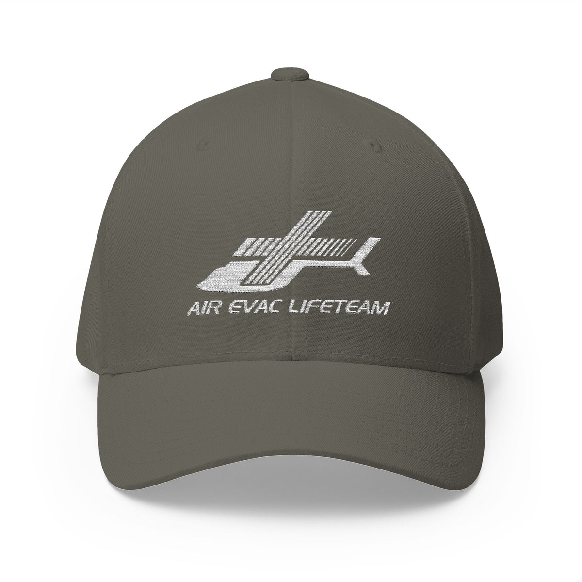 White Embroidered Air Evac Closed-Back Flexfit Hat