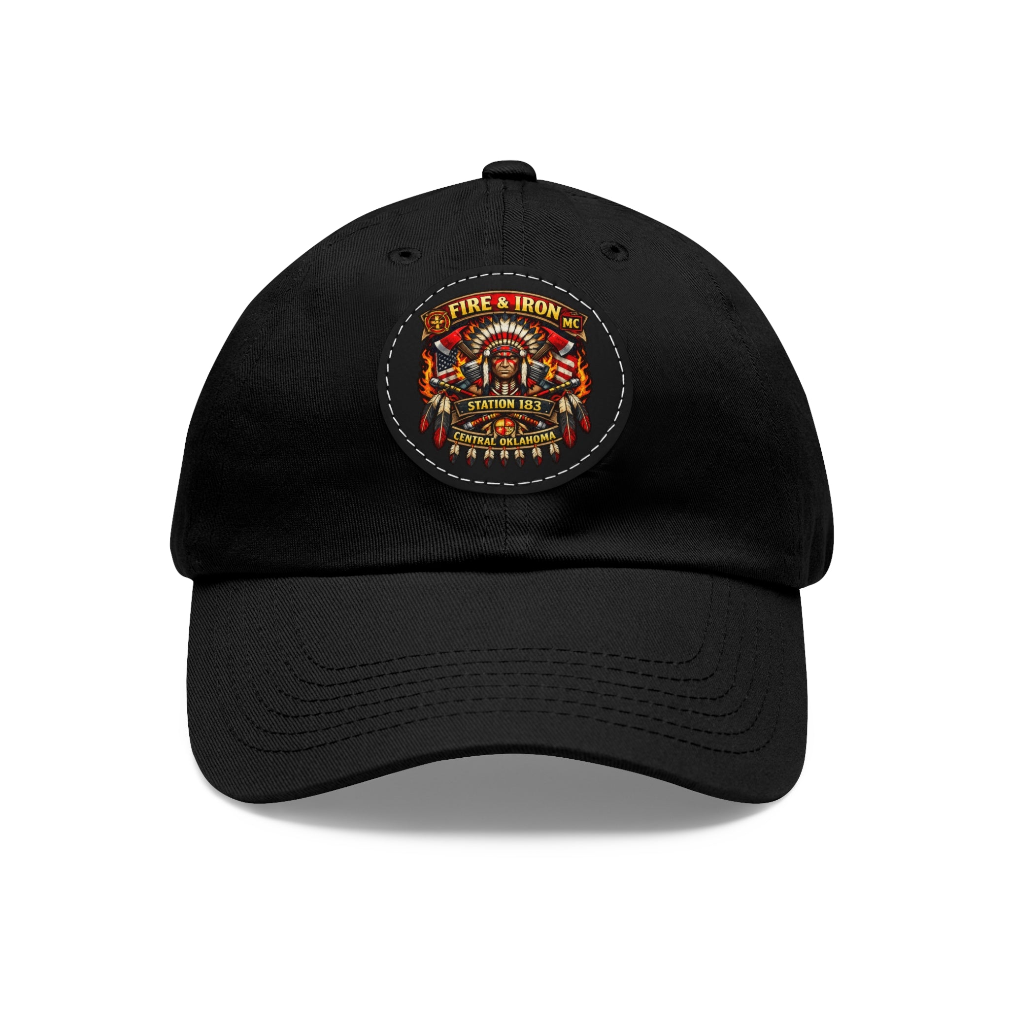Fire & Iron MC Station 183 Leather Patch Hat