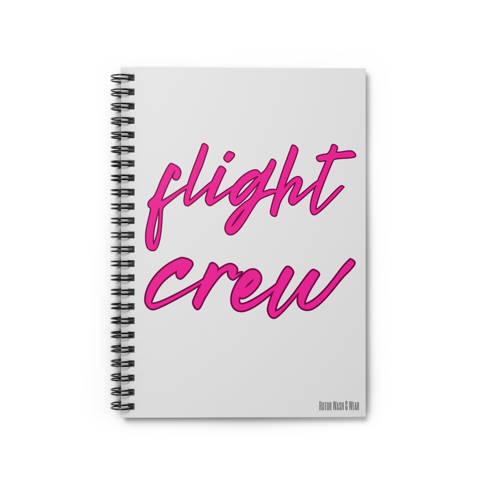 "Flight Crew" Hot Pink Cursive Pocket Notebook