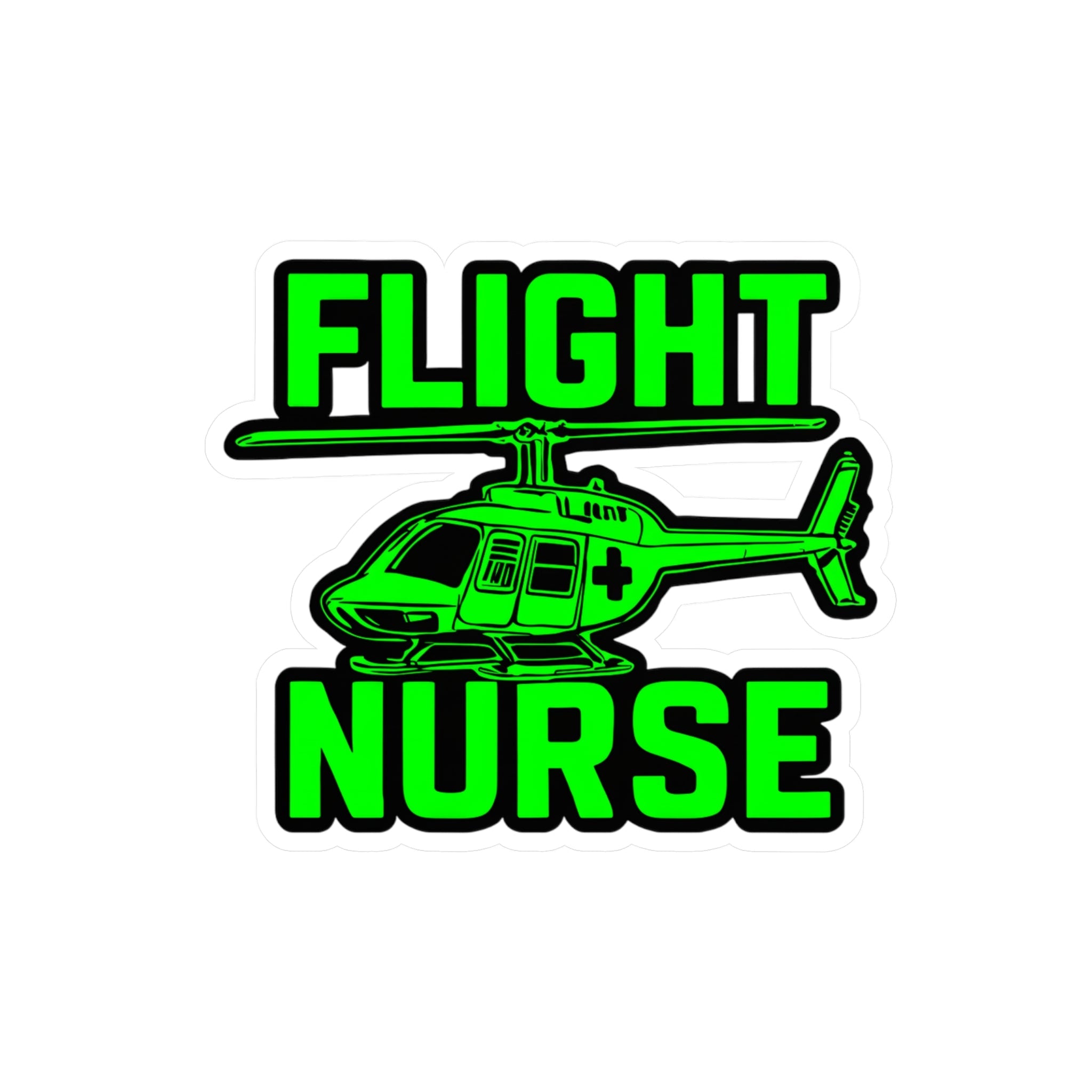 Bell 206 Green Flight Nurse Sticker