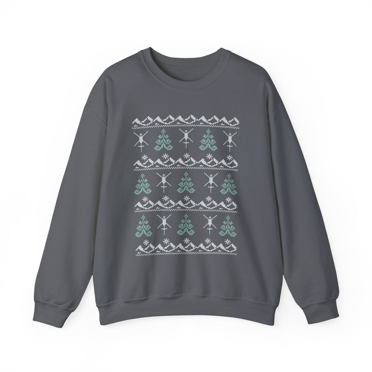 "Christmas Trees & Rotor Wash" Ugly Holiday Crewneck Sweatshirt