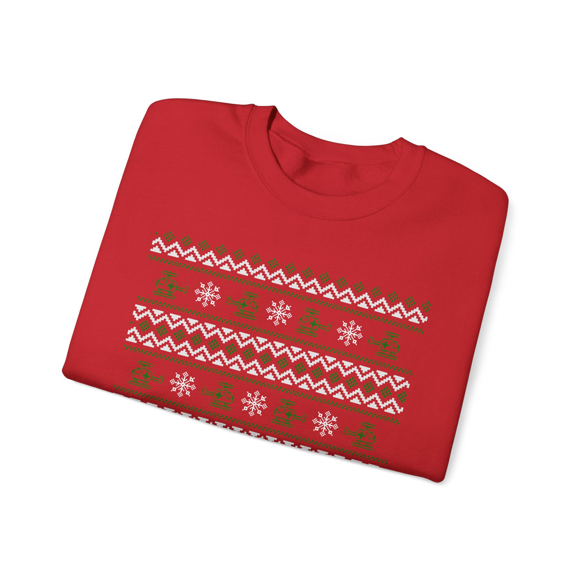 "Rotor Wash & Snowflakes" Ugly Holiday Crewneck Sweatshirt