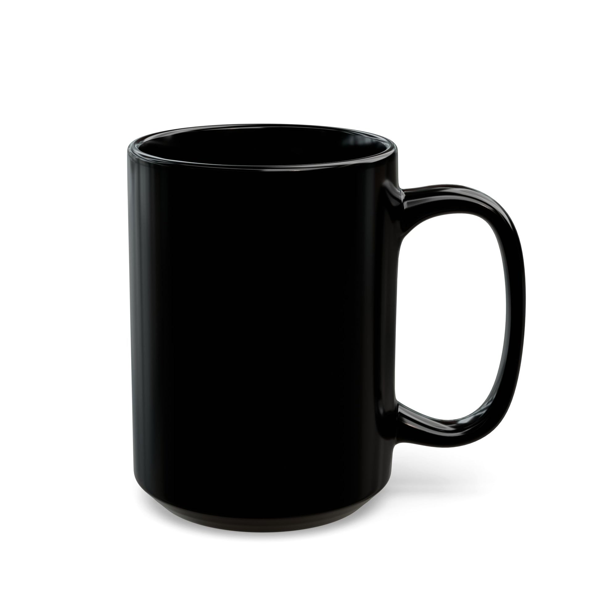 Black mug on a white background