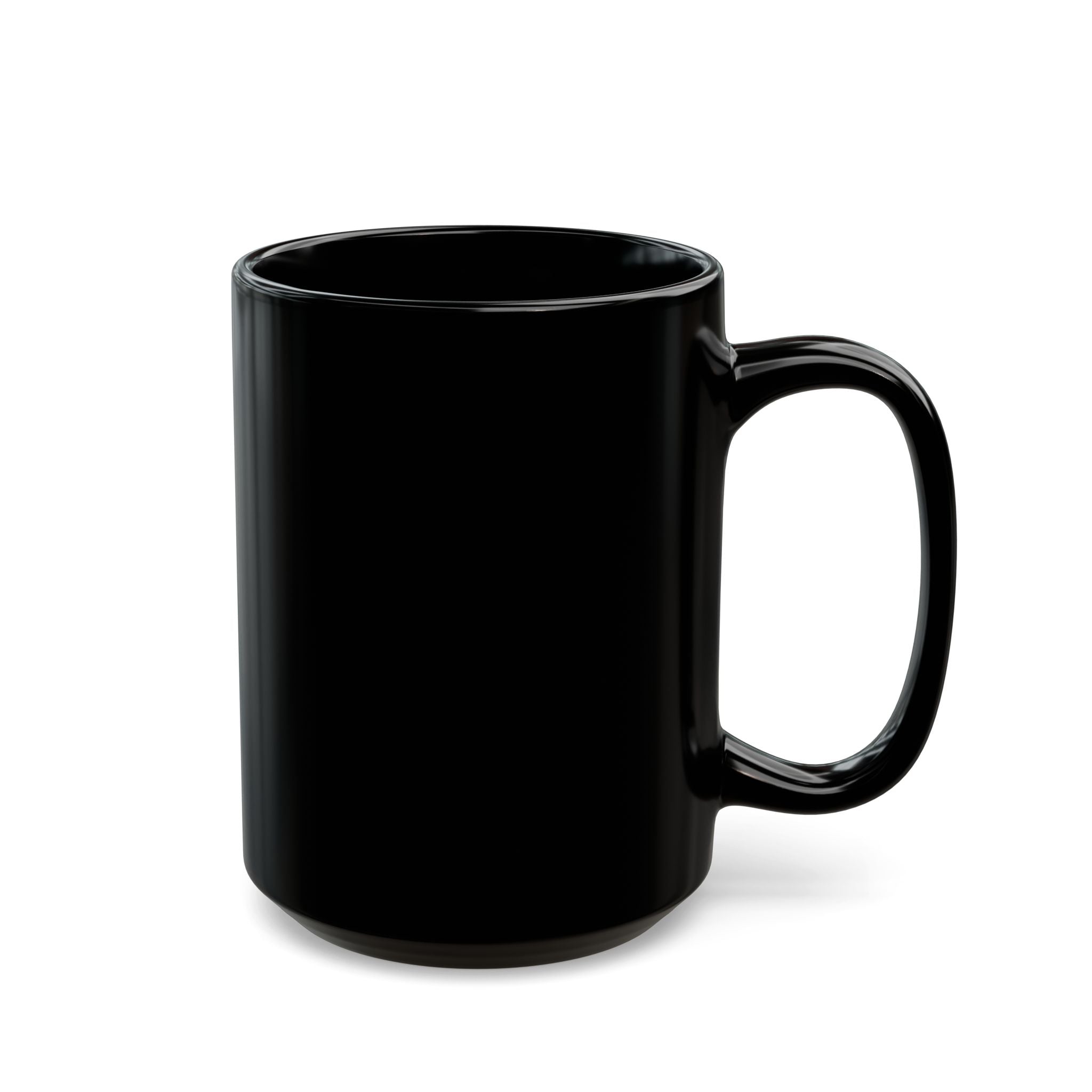 Black mug on a white background
