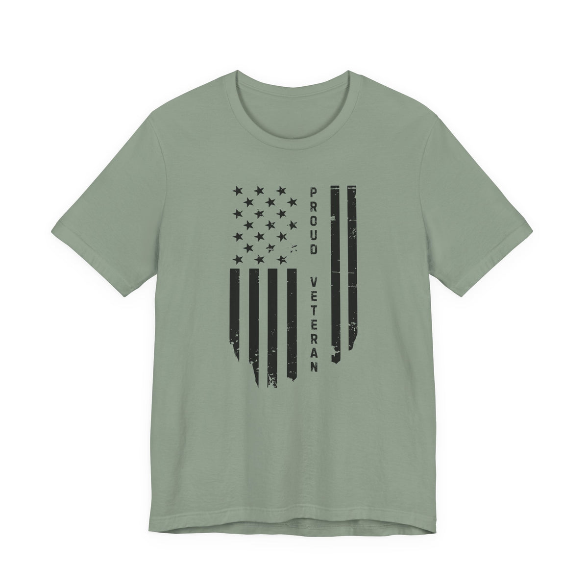Proud Veteran Distressed Flag Jersey Tee