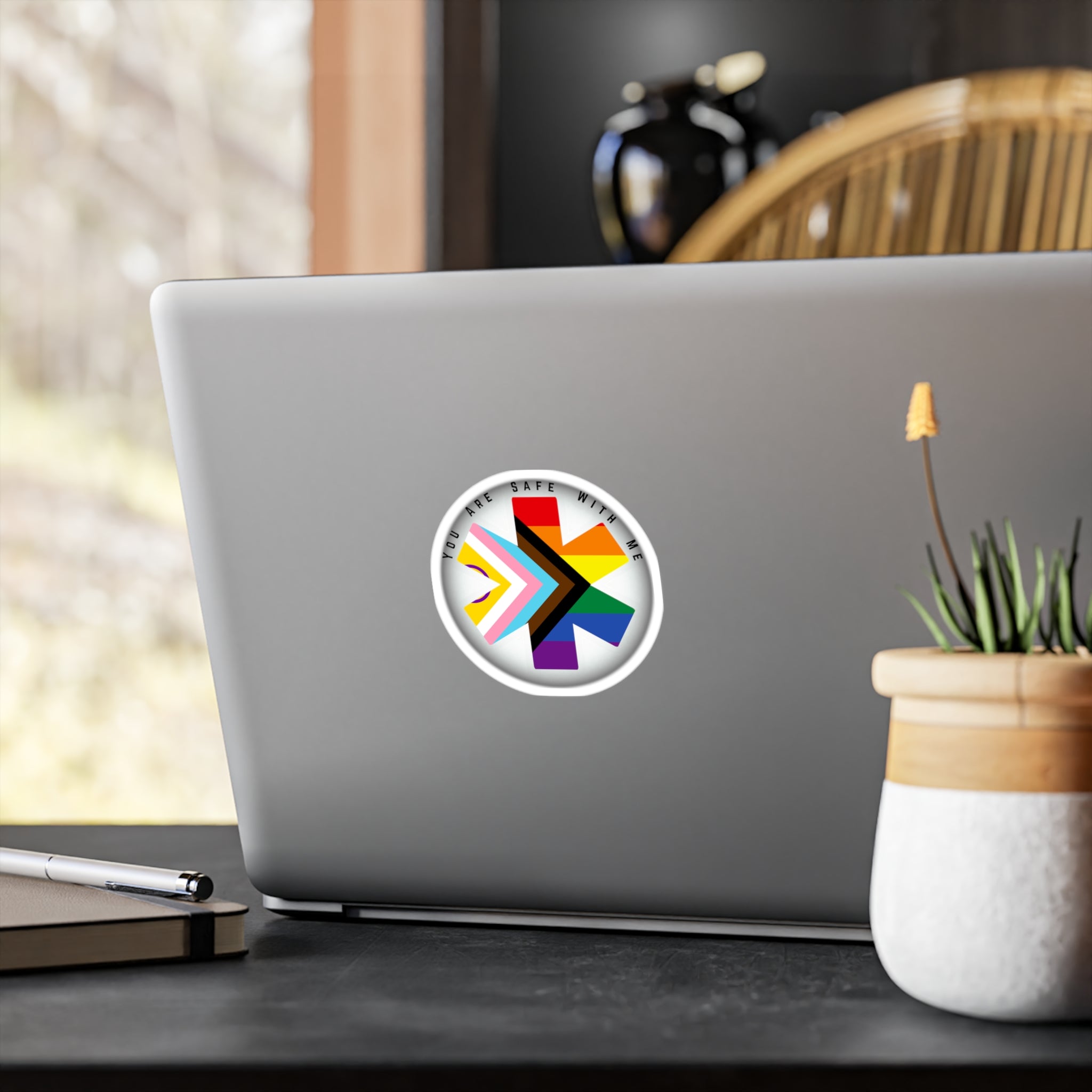 You Are Safe With Me Pride Kiss-Cut Sticker