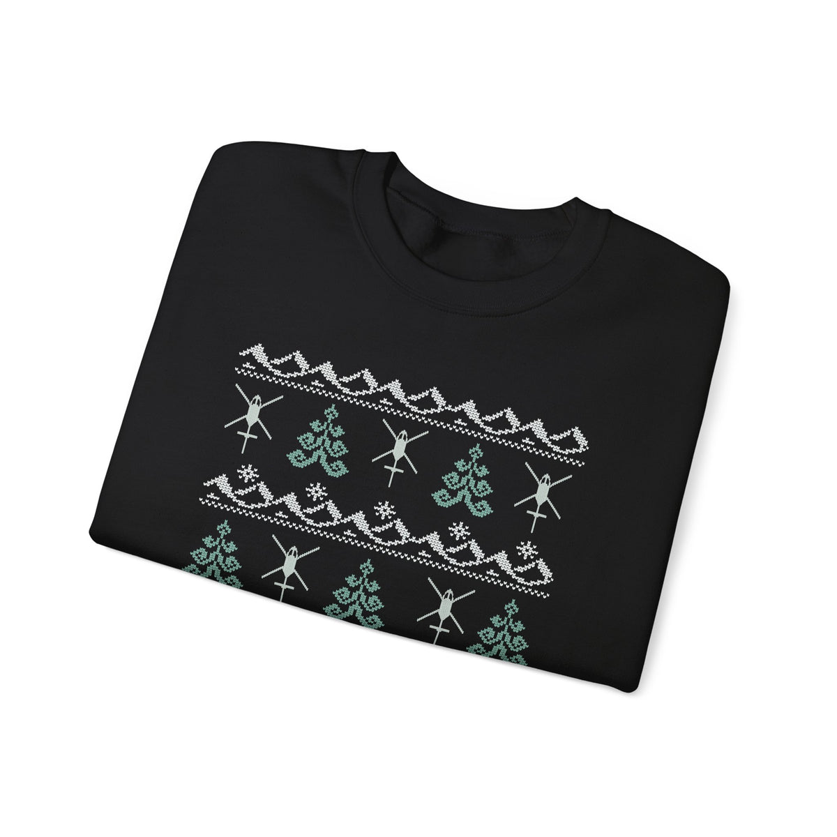 "Christmas Trees & Rotor Wash" Ugly Holiday Crewneck Sweatshirt