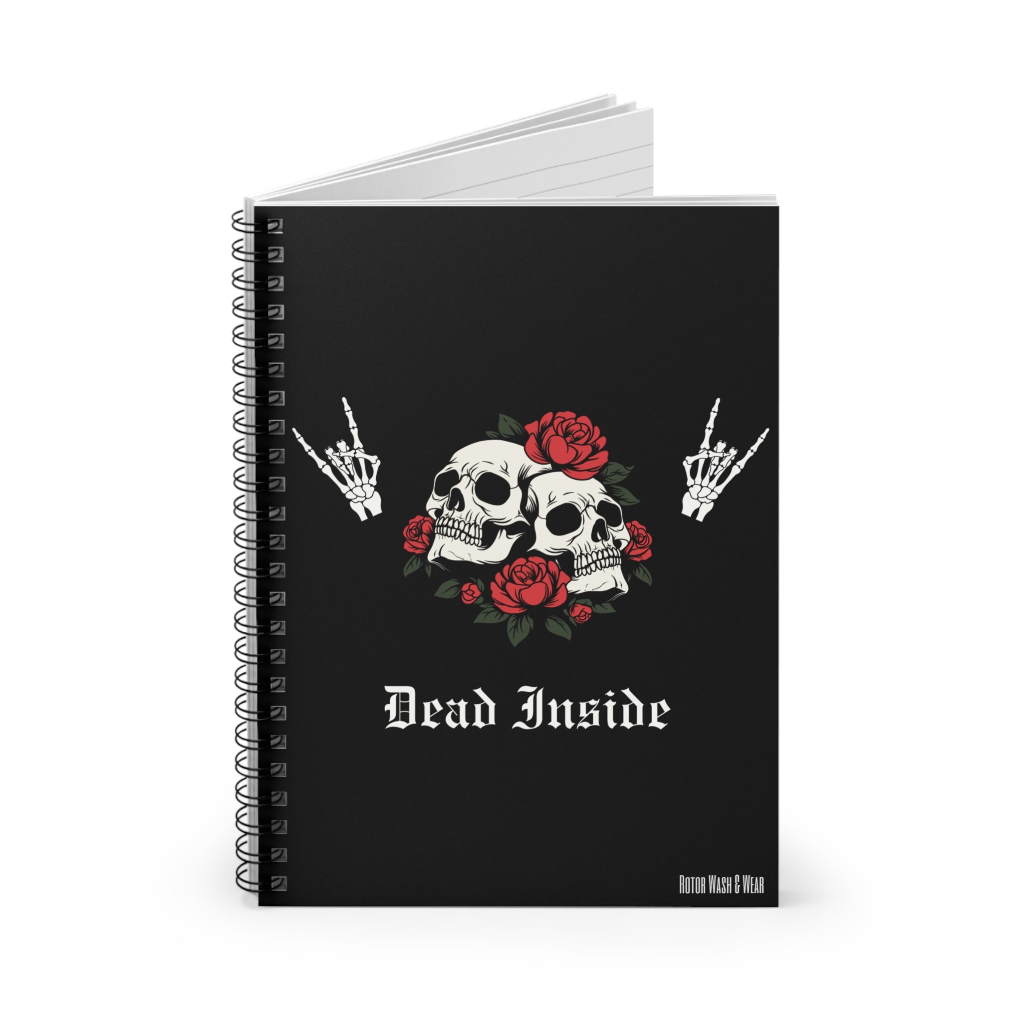 "Dead Inside" Gothic Skull & Roses Pocket Notebook