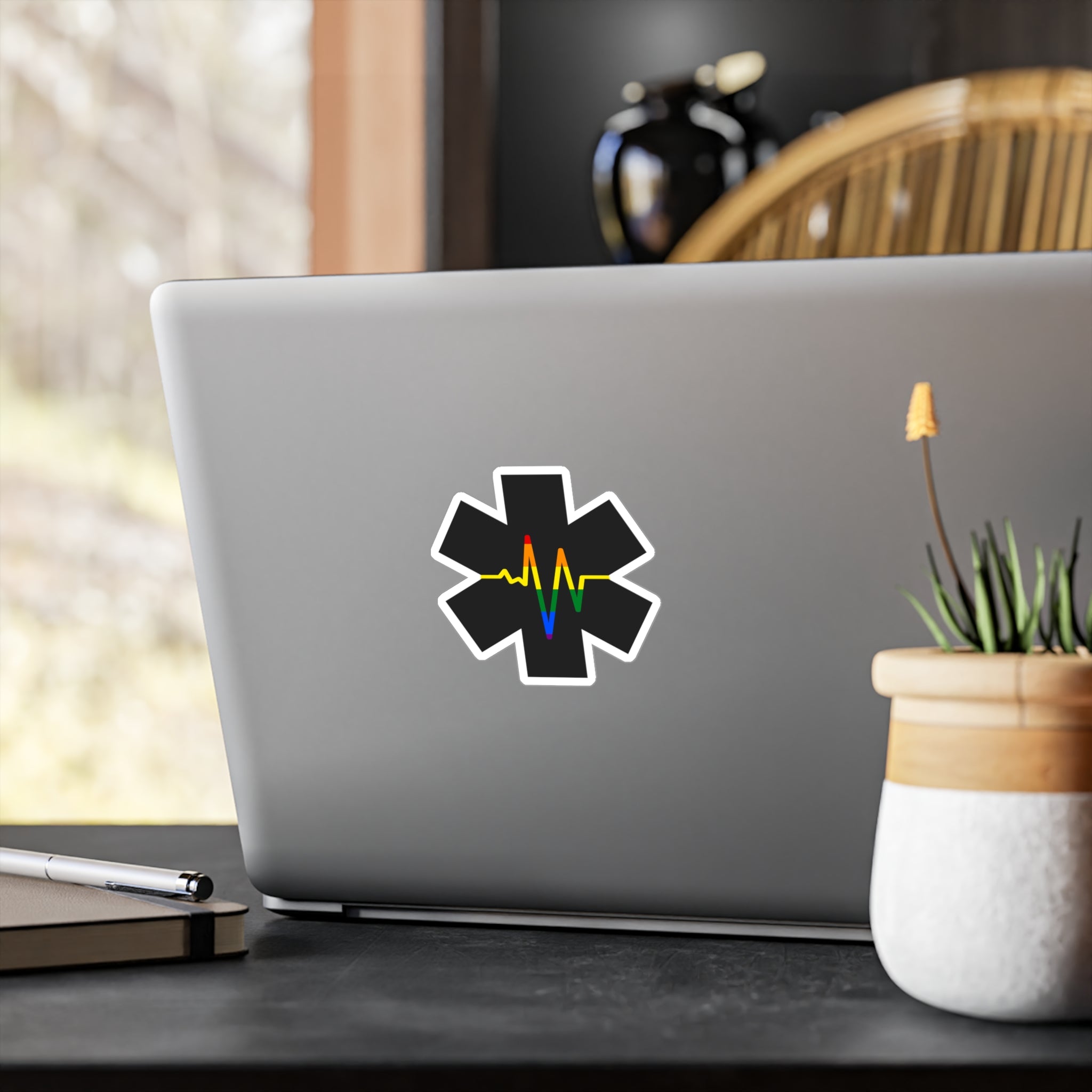 Pride EKG Star of Life Kiss-Cut Sticker