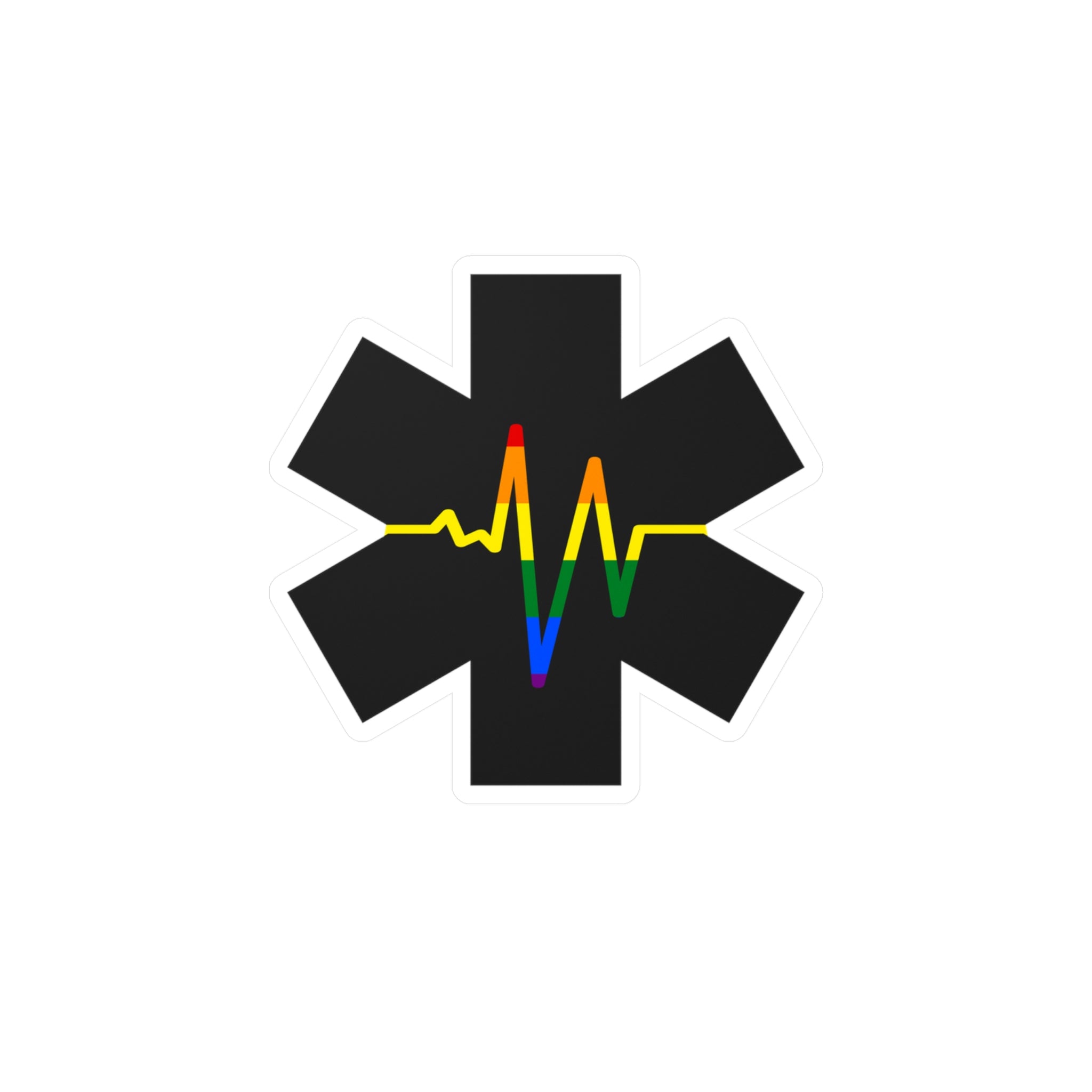 Pride EKG Star of Life Kiss-Cut Sticker