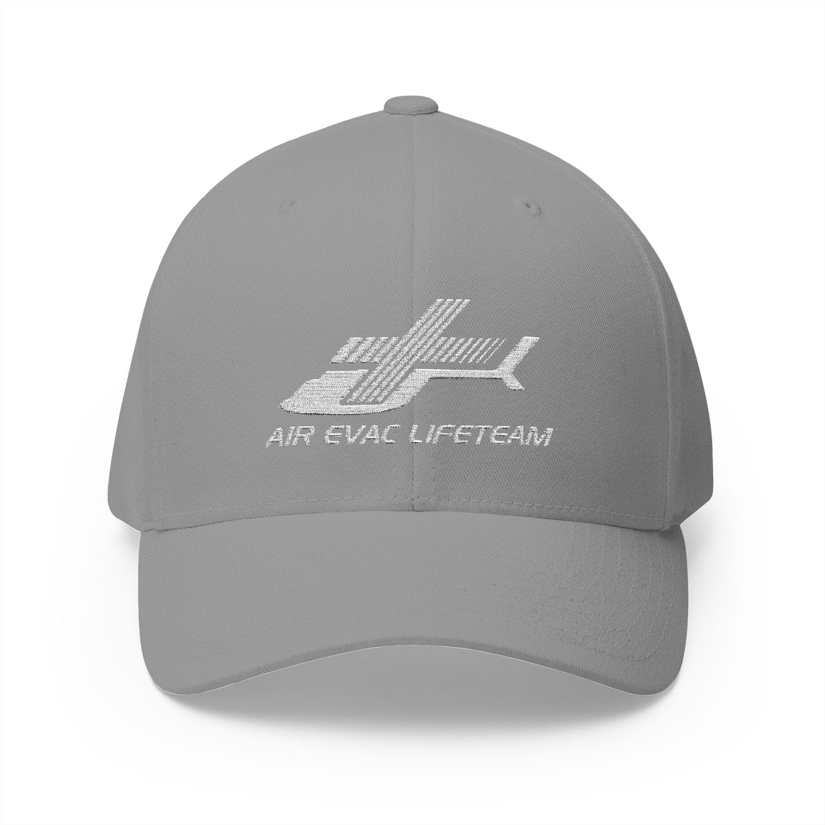 White Embroidered Air Evac Closed-Back Flexfit Hat