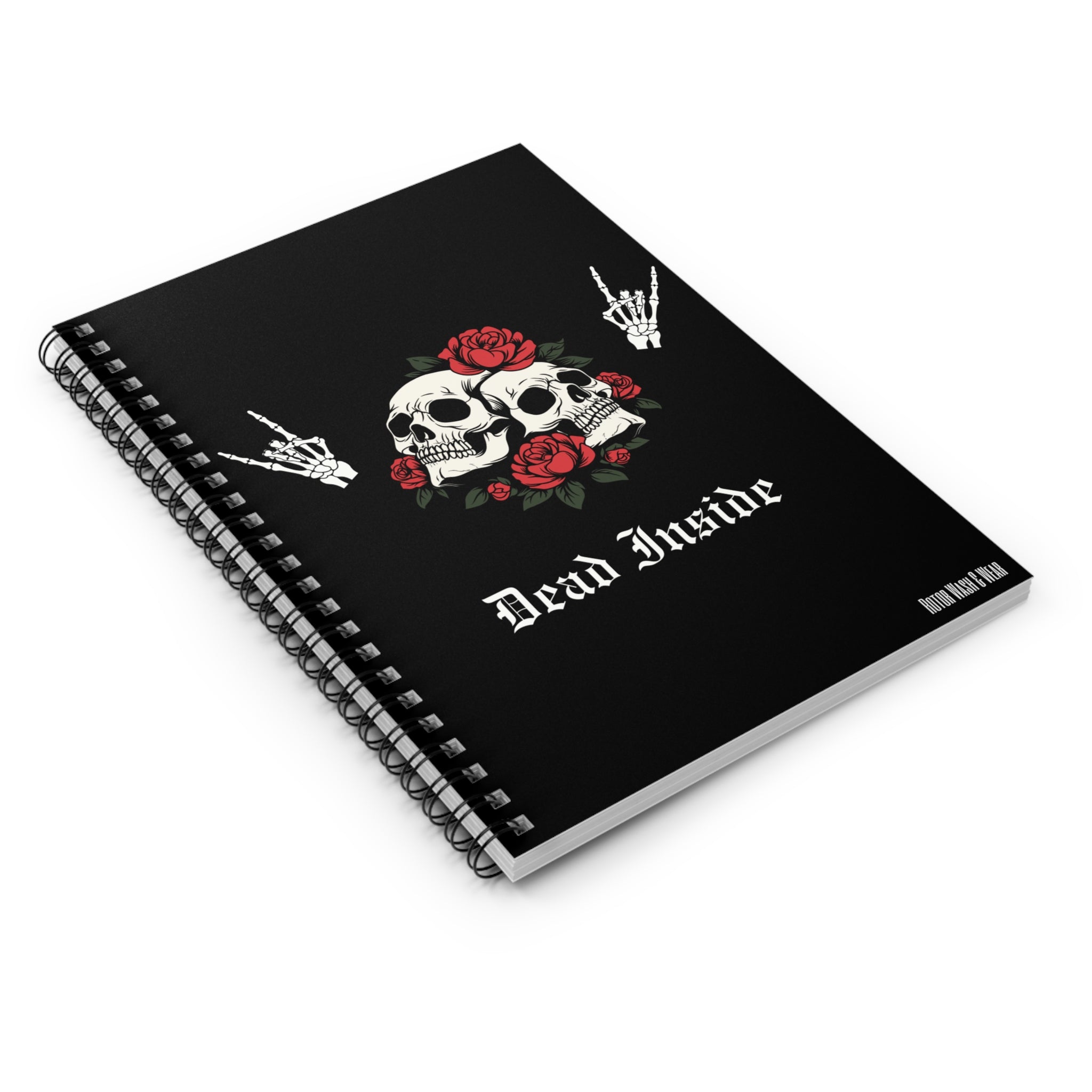 "Dead Inside" Gothic Skull & Roses Pocket Notebook