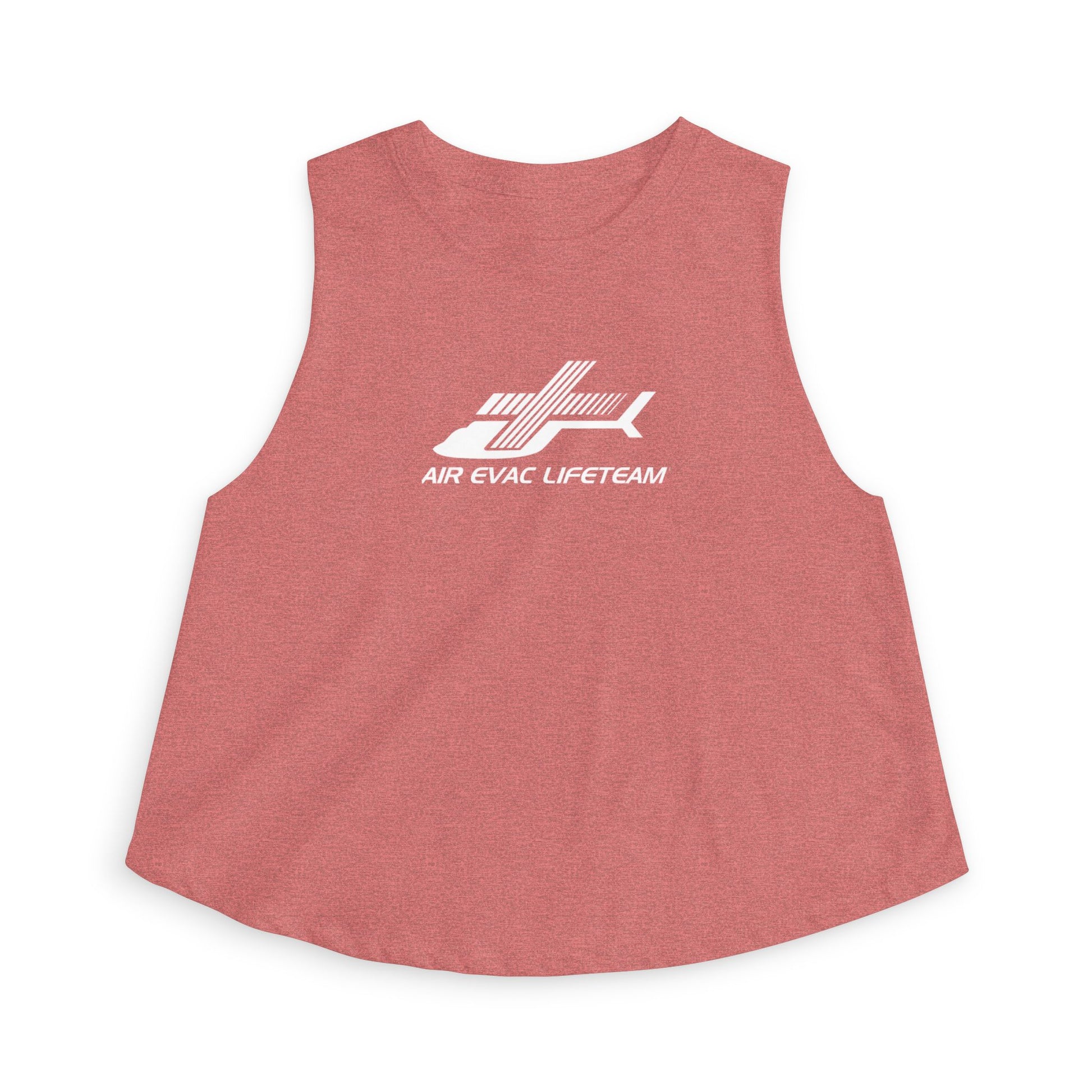 Pink sleeveless shirt with 'Air Evac Lifeteam' logo on a white background