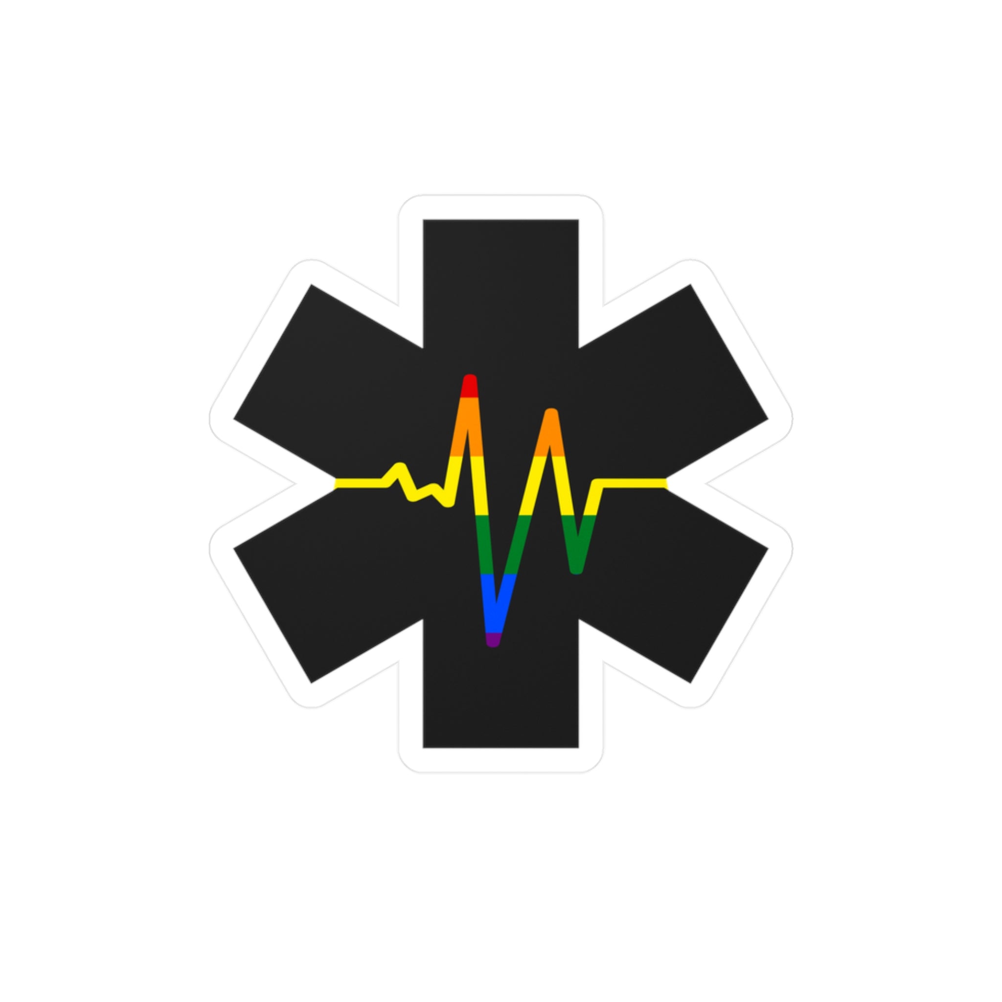 Pride EKG Star of Life Kiss-Cut Sticker