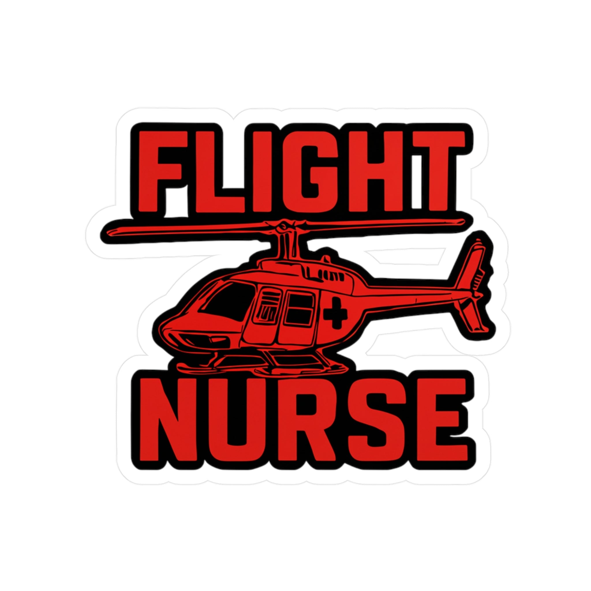 Bell 206 Red Flight Nurse Sticker