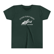 Dark green kid's t-shirt with Air Evac Lifeteam logo and text "Future Flight Medic" by Rotor Wash & Wear