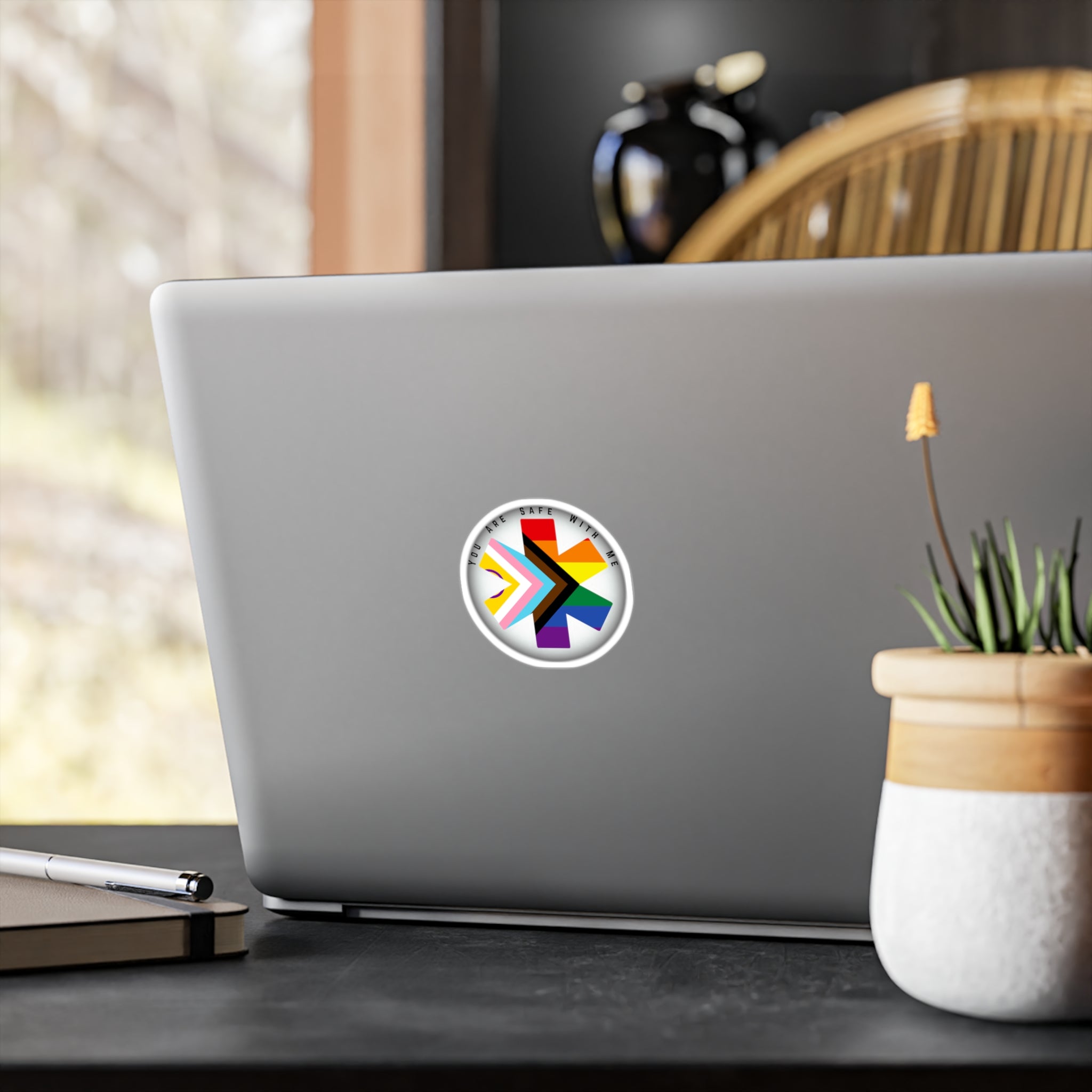 You Are Safe With Me Pride Kiss-Cut Sticker