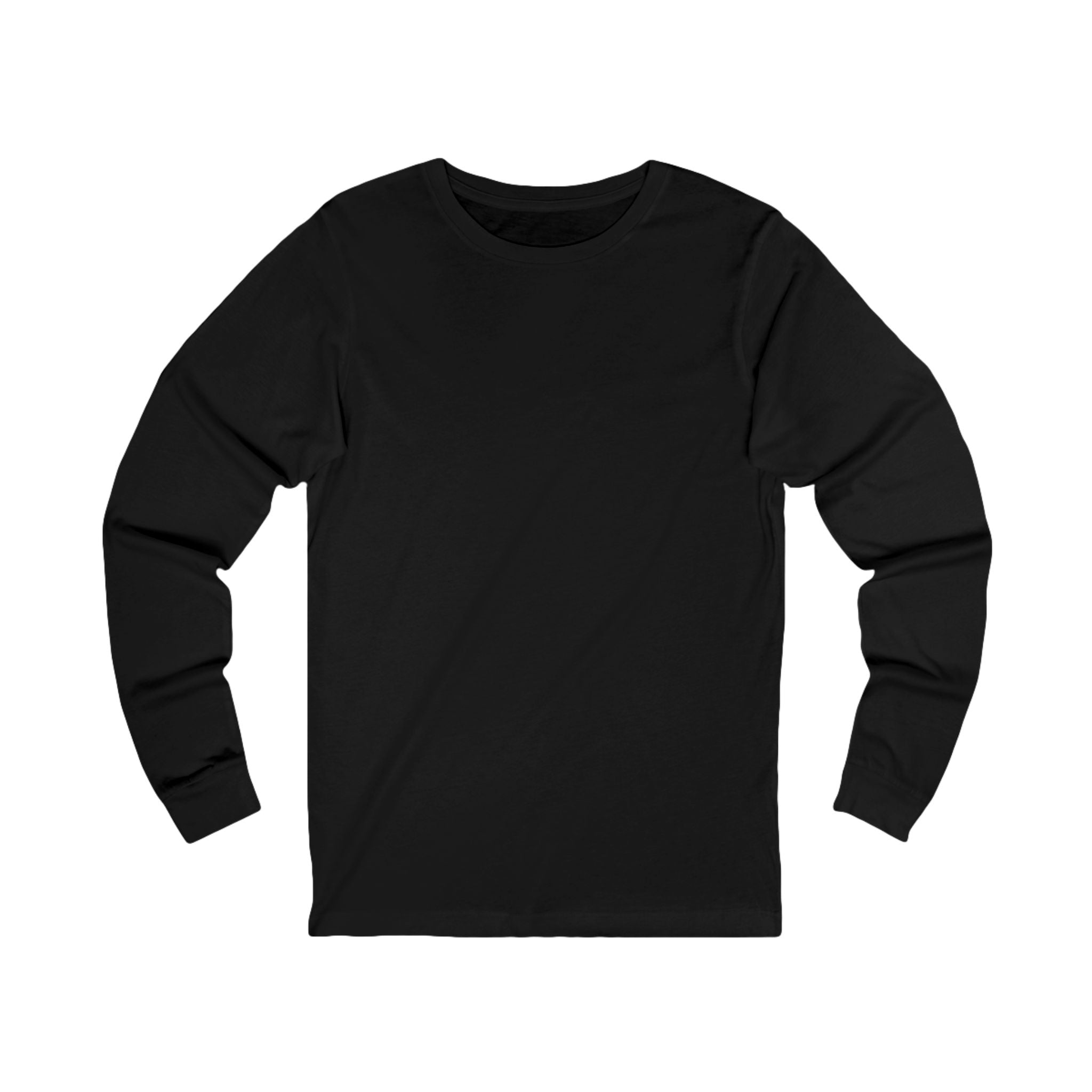 Black long-sleeve shirt on a white background