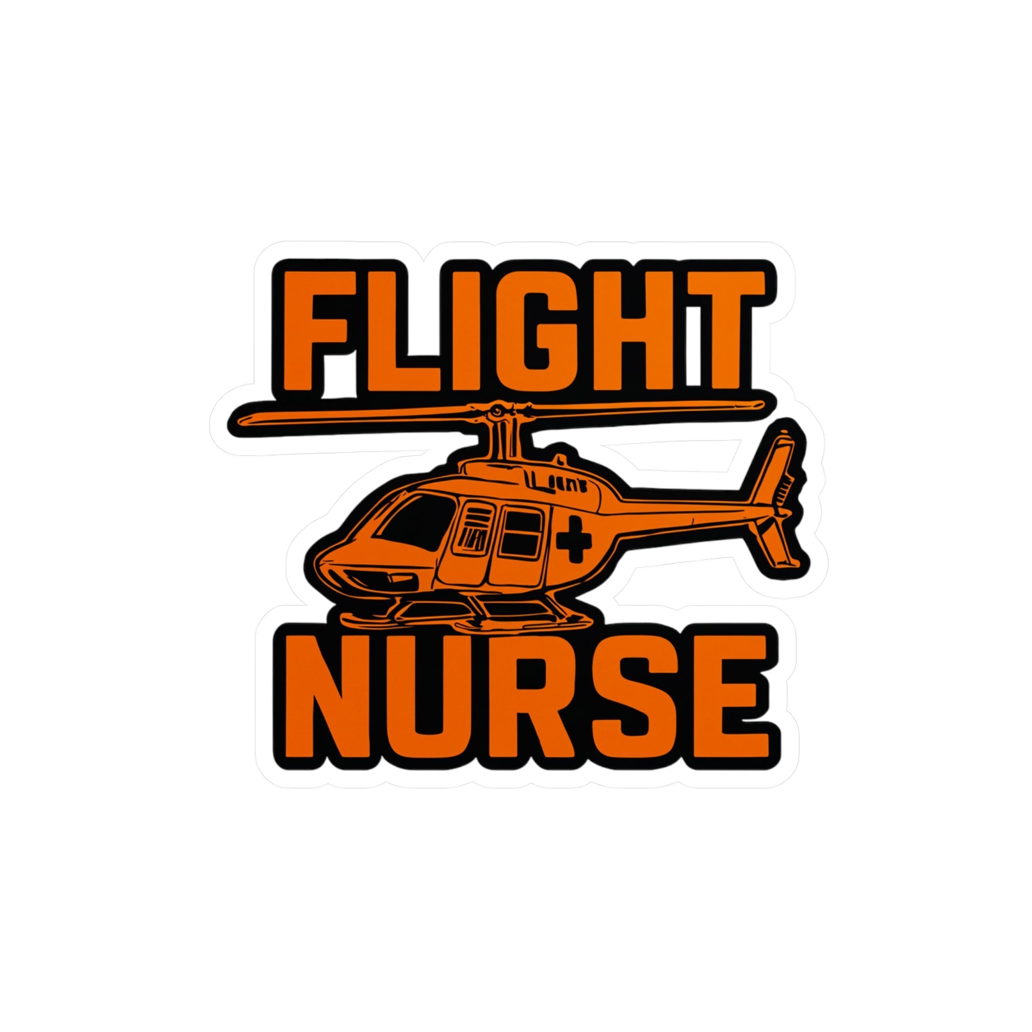 Bell 206 Orange Flight Nurse Sticker