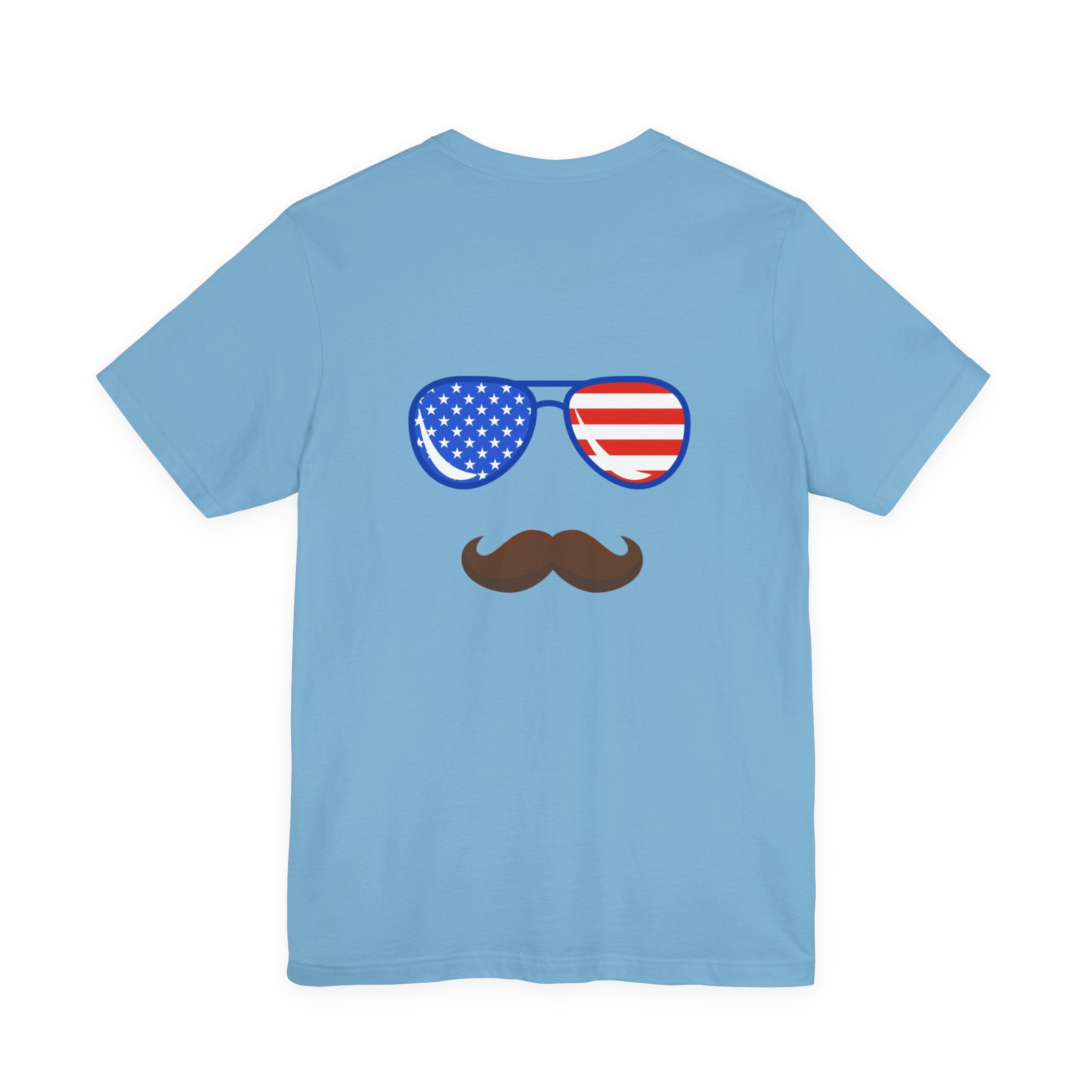Patriotic Sunglasses & Mustache Flight Crew Tee