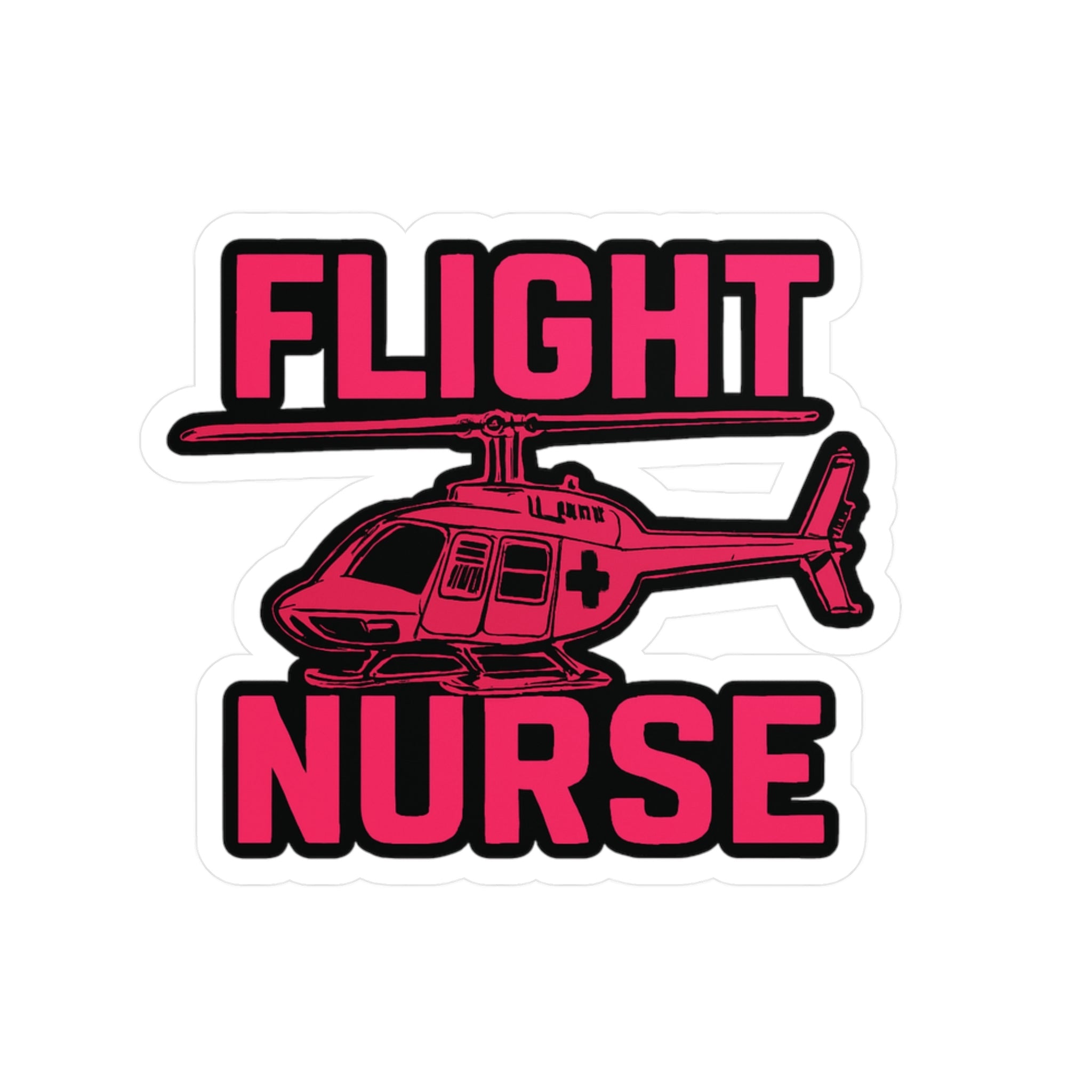 Bell 206 Hot Pink Flight Nurse Sticker