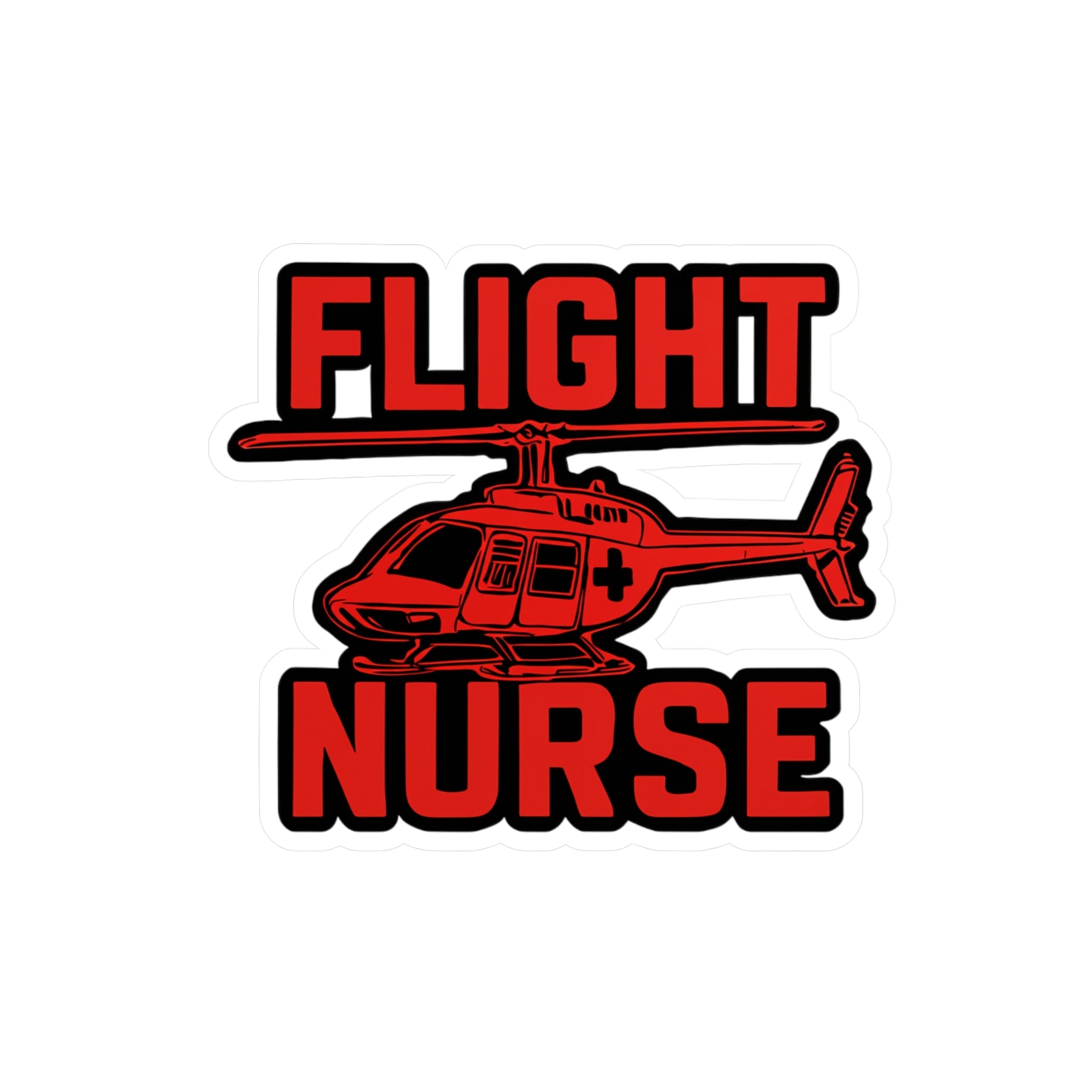 Bell 206 Red Flight Nurse Sticker